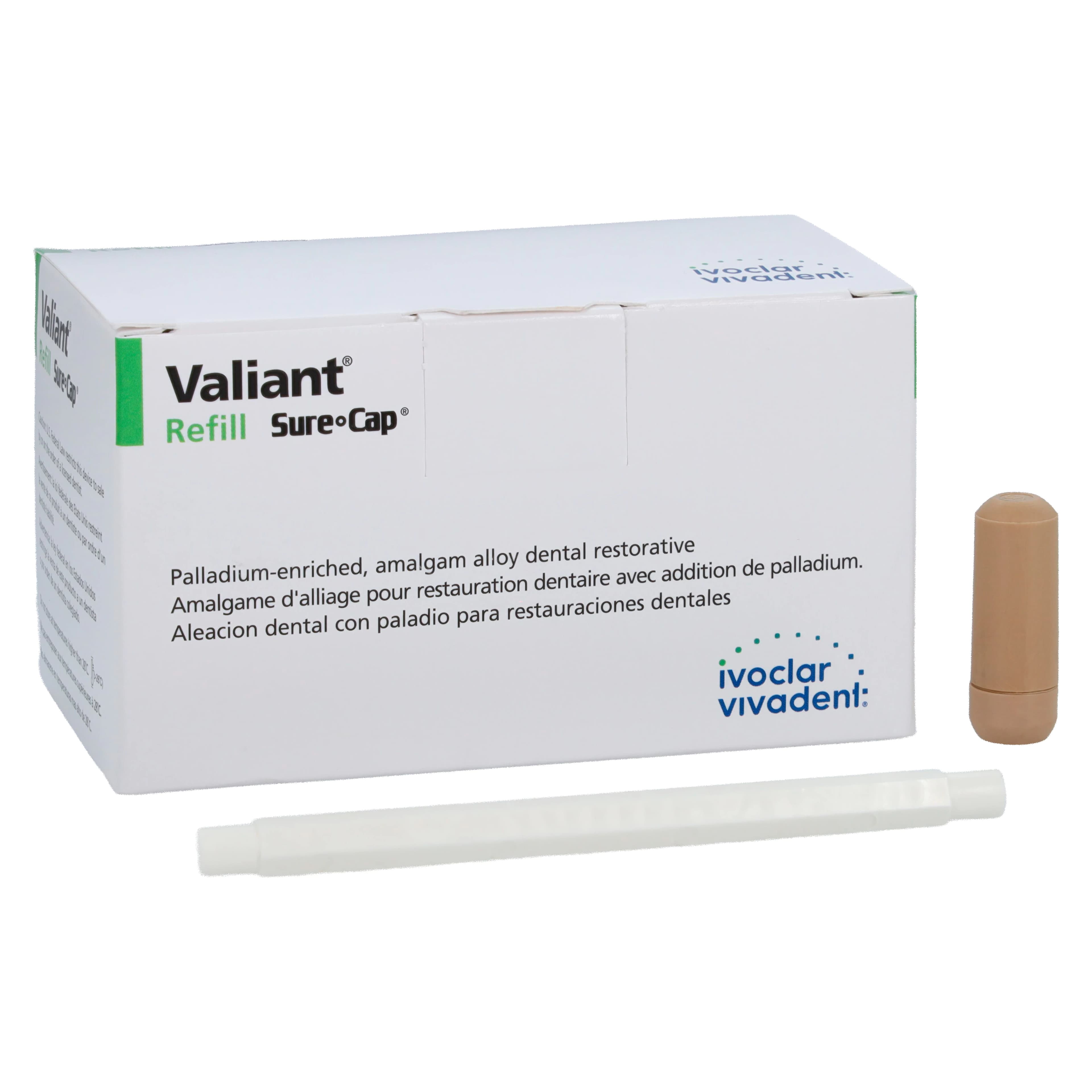 Valiant Sure Cap Amalgam Capsules, #3 Spill (Triple Spill), Regular Set, Beige, 800 mg, 50/Box, NA6050240 - Valiant Sure Cap #3 Spill 50/Bx - Image 1