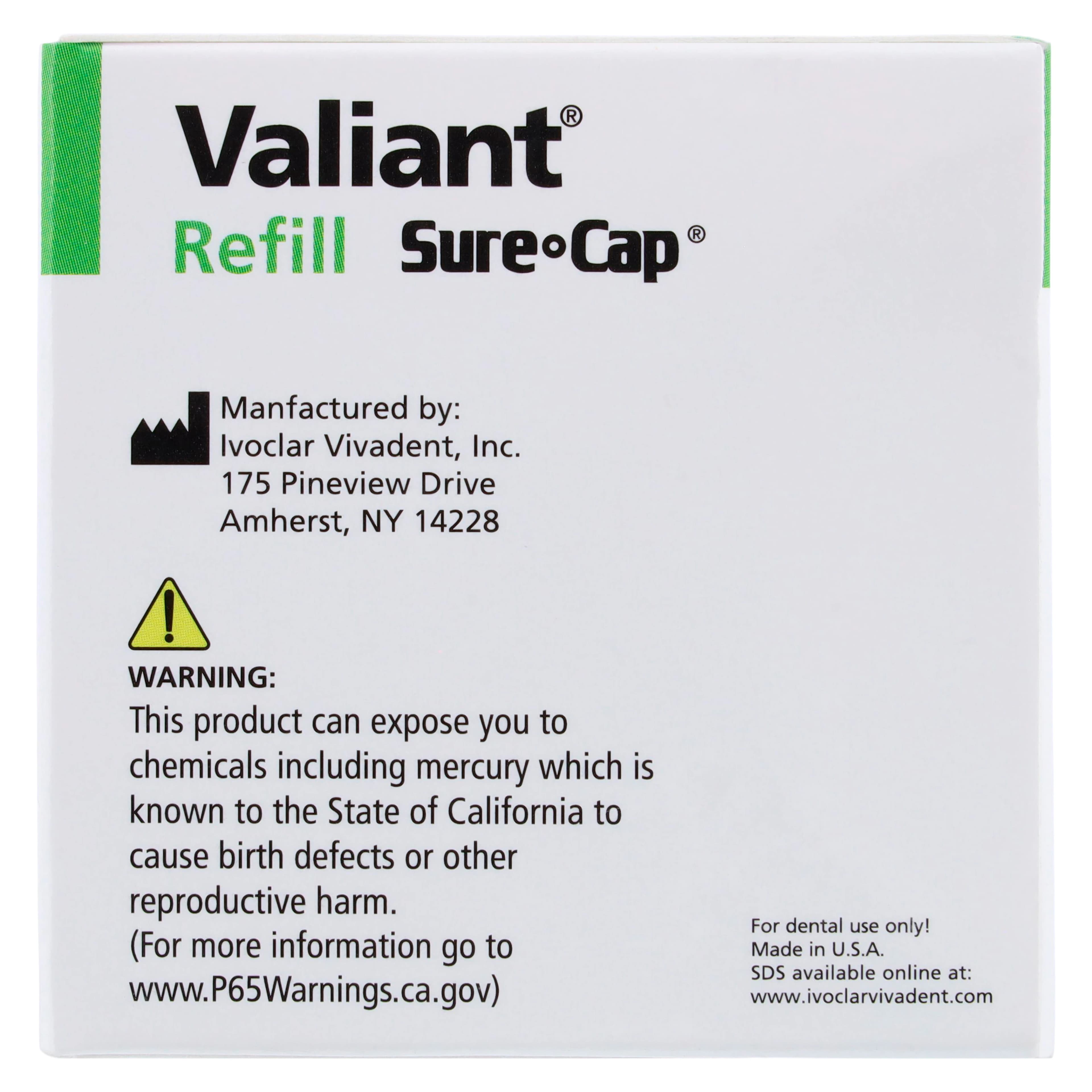 Valiant Sure Cap Amalgam Capsules, #3 Spill (Triple Spill), Regular Set, Beige, 800 mg, 50/Box, NA6050240 thumbnail 6
