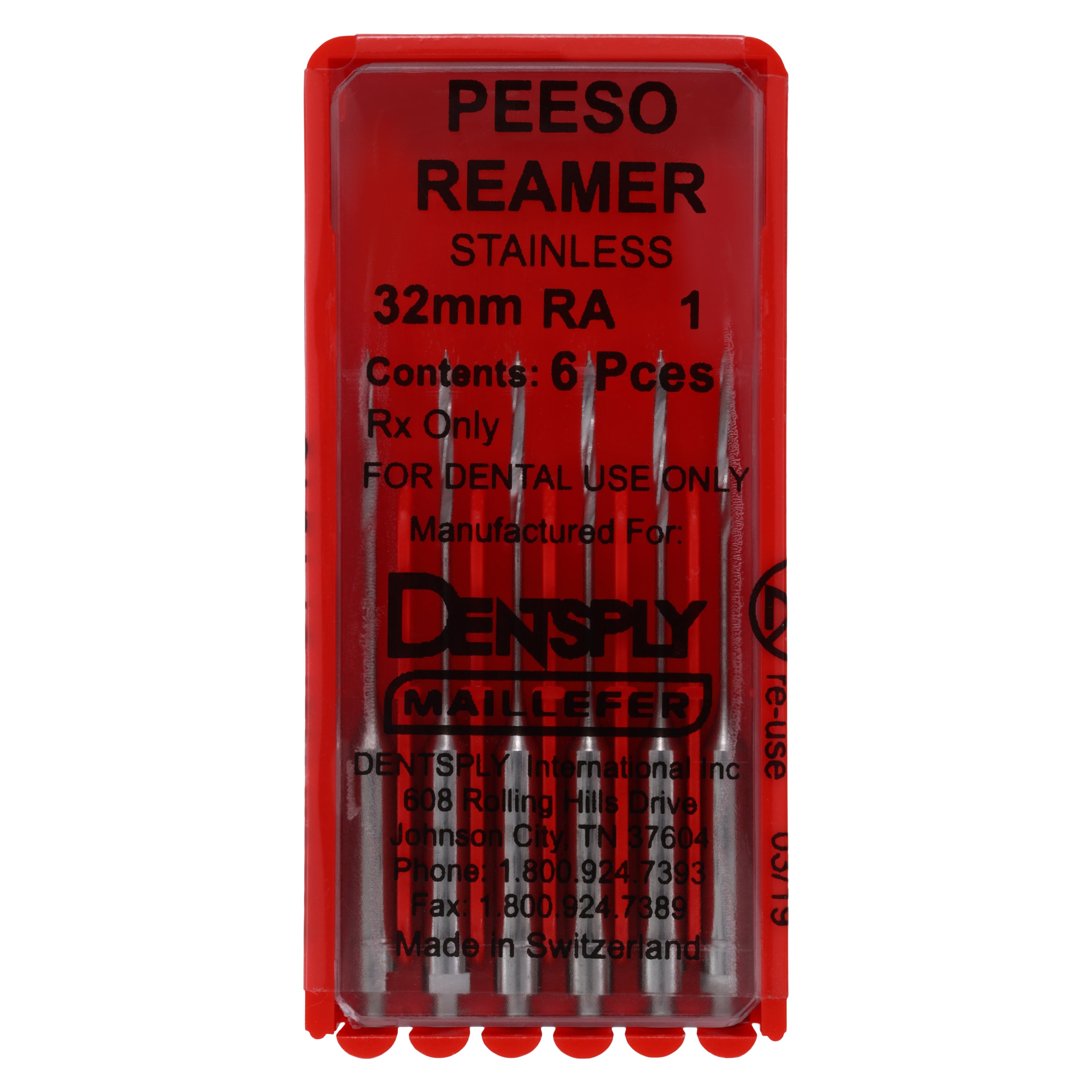 Dentsply Maillefer Stainless Steel Peeso Reamer, RA, 32 mm, Size #1, 6/Pk, 671510 thumbnail 4