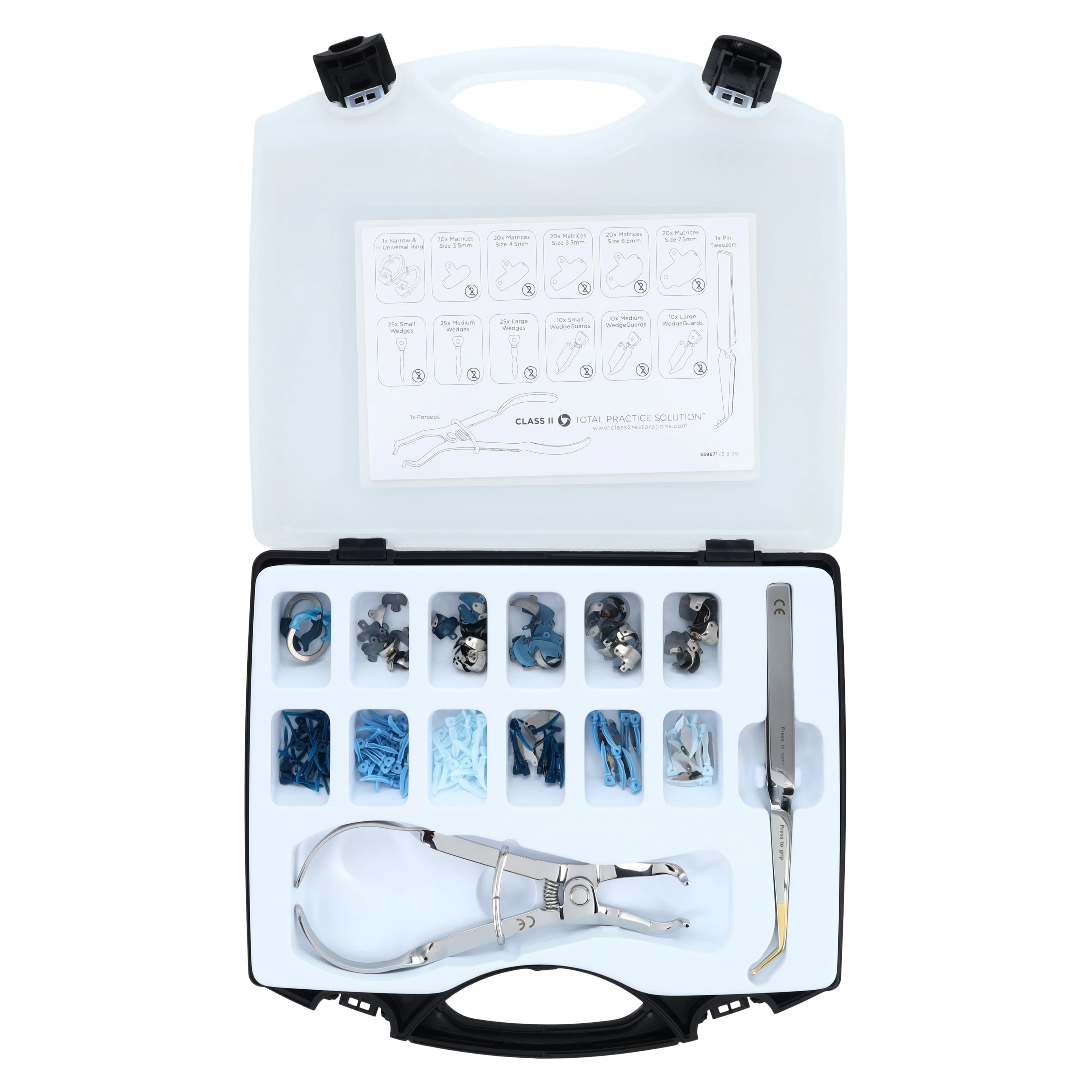 Palodent Plus EZ Coat Sectional Matrix System Intro Kit, 100 Matrices, 75 Wedges, 30 WedgeGuards, 2 Rings, Forceps, Pin Tweezers, 659670 thumbnail 3