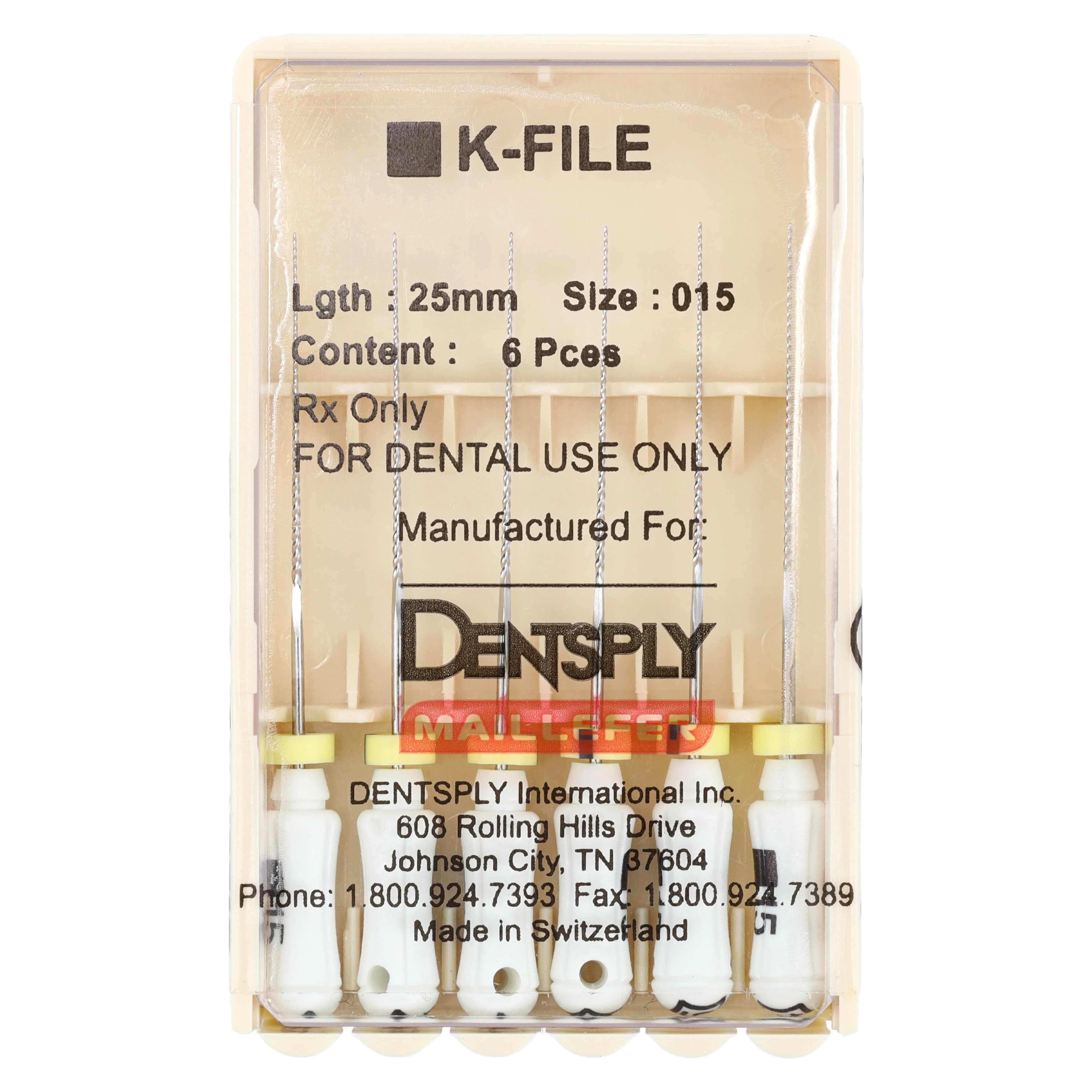 Dentsply Maillefer K-File #15, 25mm, Stainless Steel, Pack of 6, 671132 thumbnail 4
