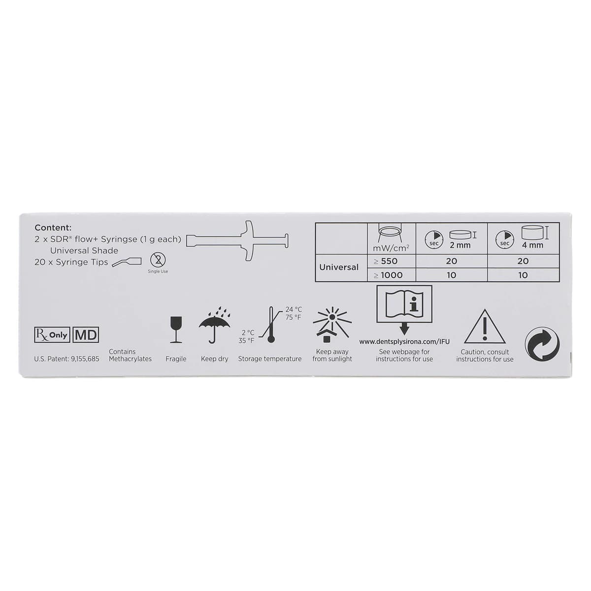 SureFil SDR Flow+ Bulk Fill Flowable Composite Syringe Refill, Universal Shade, 1 g Syringe, 2 Syringes + 15 Tips, 61C130 thumbnail 7