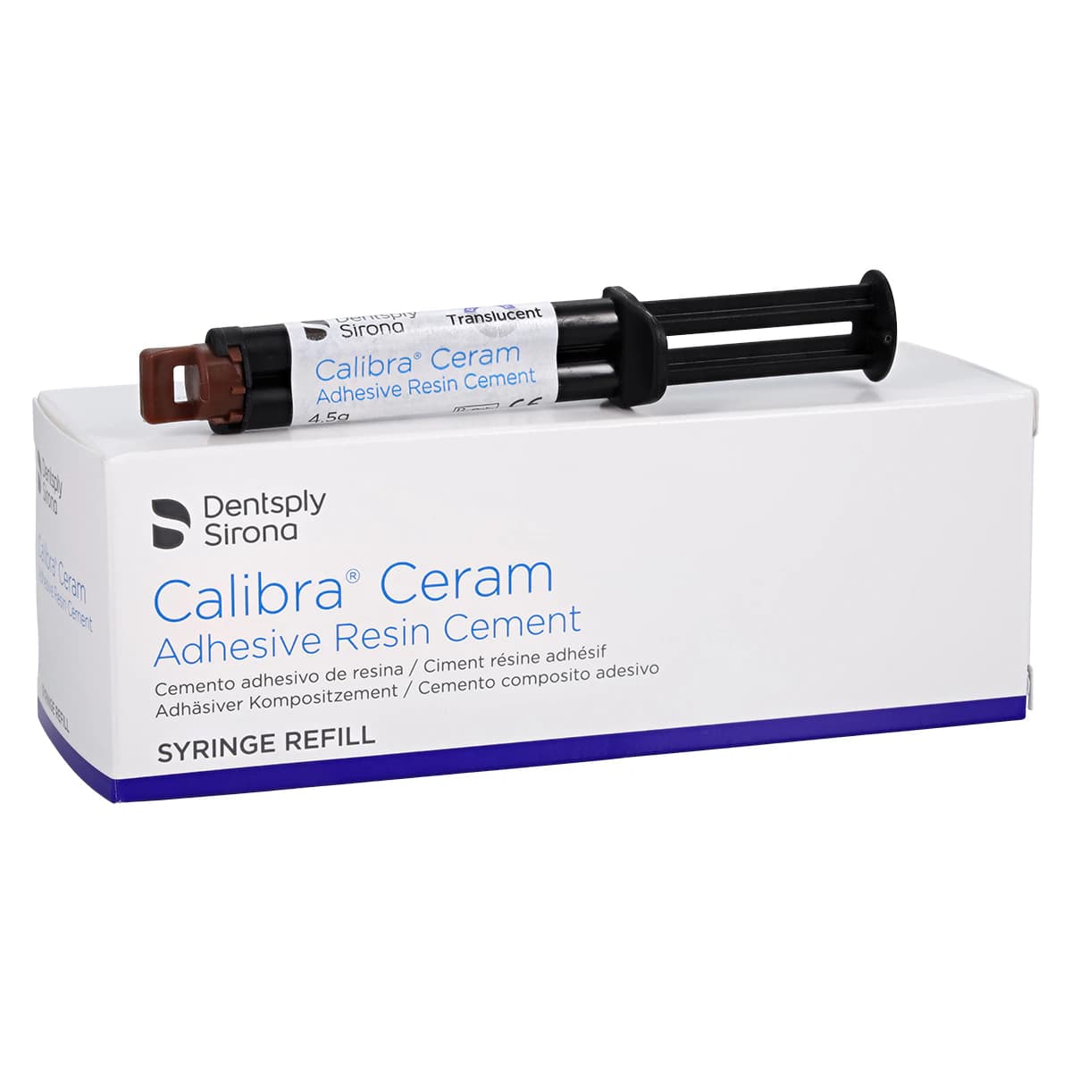 Calibra Ceram Dual Cure Automix Adhesive Resin Cement, Syringe Refill, Translucent, 4.5 g, 1/Pk, 607194 - Calibra Ceram Cement, Syringe Refill, 4.5 g, Translucent, 1/Pk, 607194 - Image 1