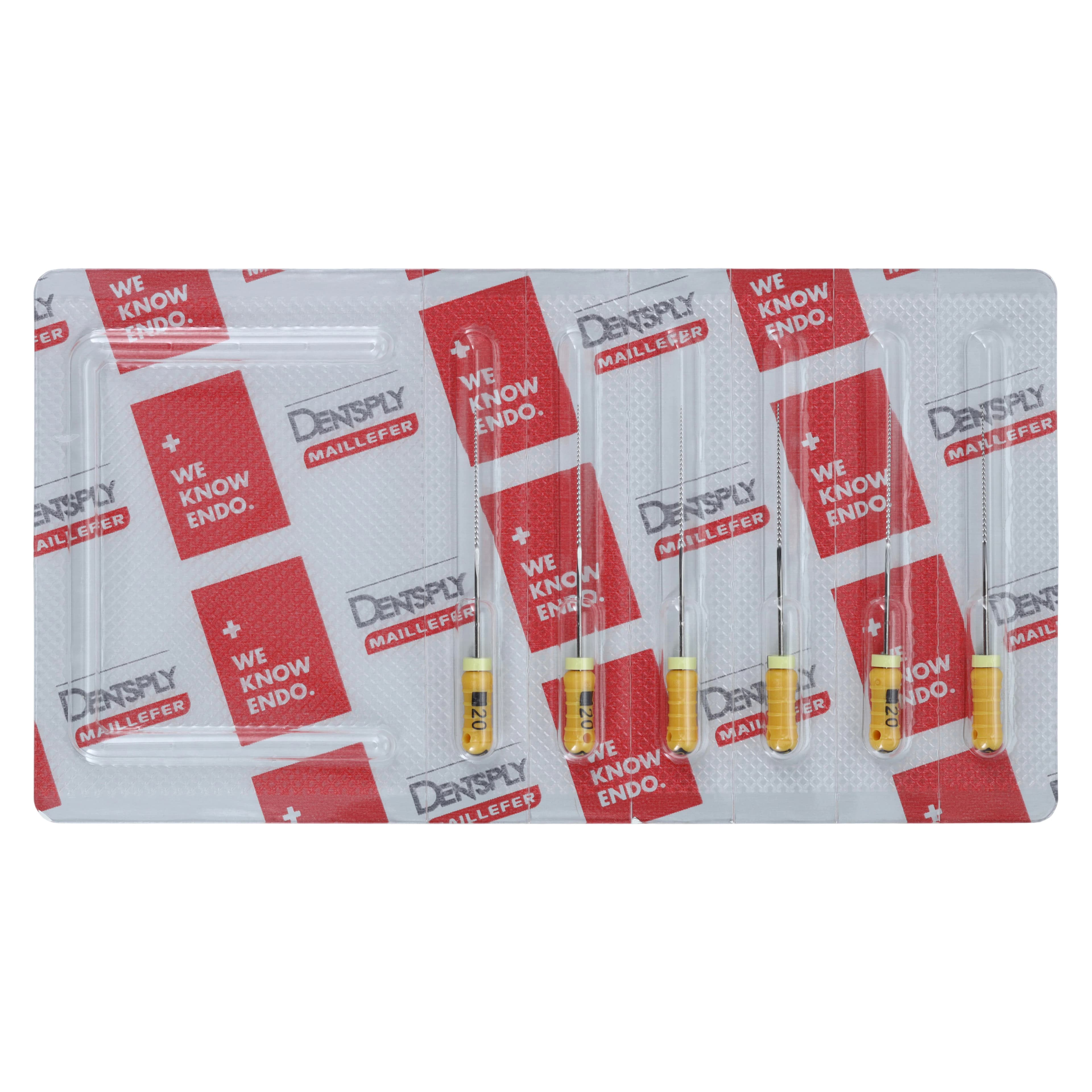 Dentsply Maillefer READYSTEEL FlexoFile #20, 31mm, Yellow, Sterile, 6/Pk, 6832031 - #20 Yellow READYSTEEL FlexoFile 31mm Pack of 6 - Image 1