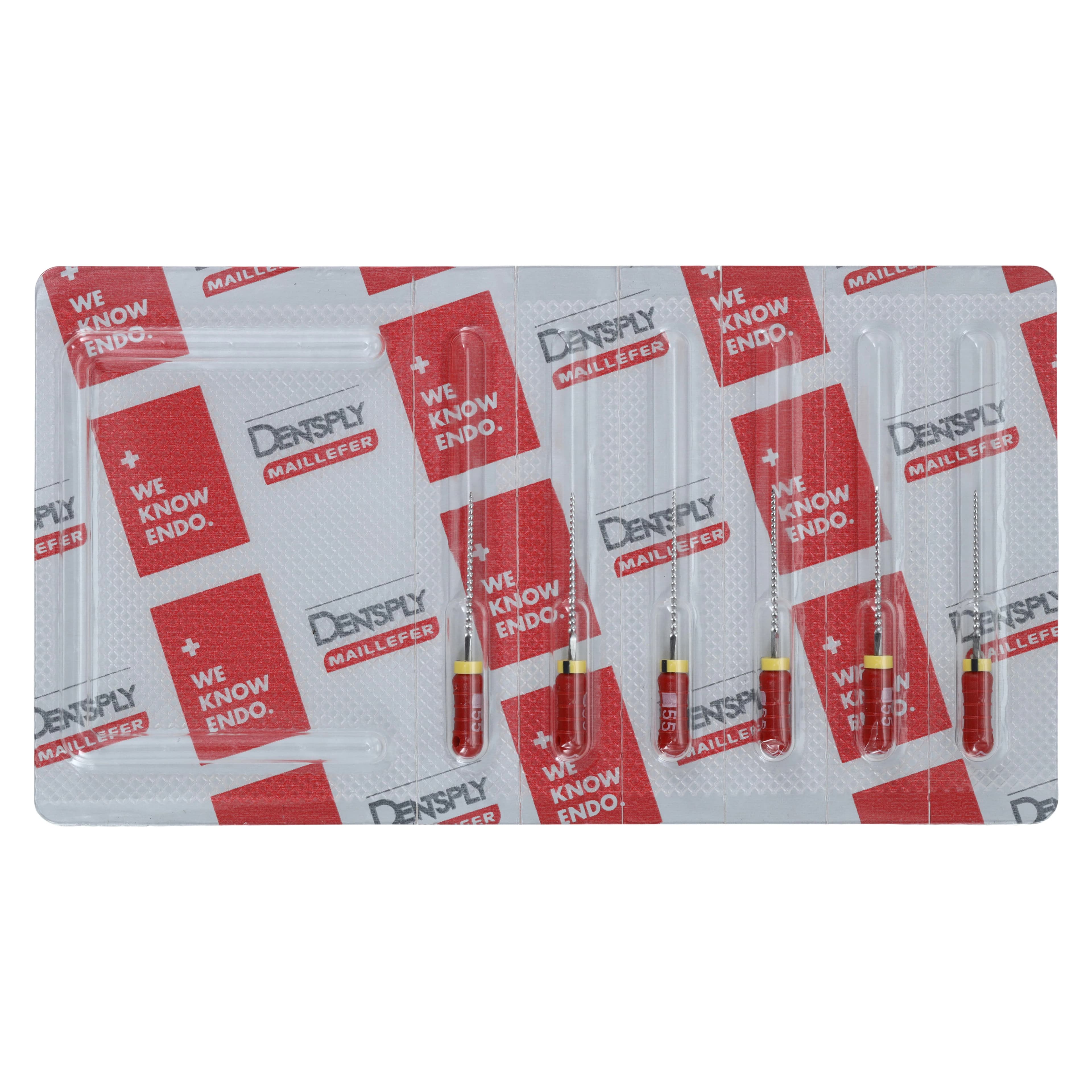 Dentsply Sirona Maillefer READYSTEEL FlexoFile #55, 21mm, Sterile, Red, 6/Pk, 6835521 - #55 Red READYSTEEL FlexoFile 21mm Pack of 6 - Image 1