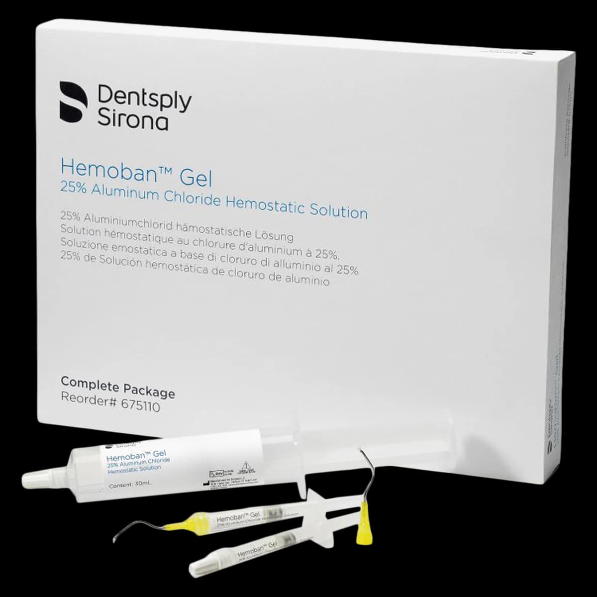 Hemoban Gel Complete Package, 25% Aluminum Chloride Hemostatic Solution, 30mL Syringe with 20 Empty Syringes and Infusor Tips, 675110 - Hemoban Gel Complete Package 675110 - Image 1