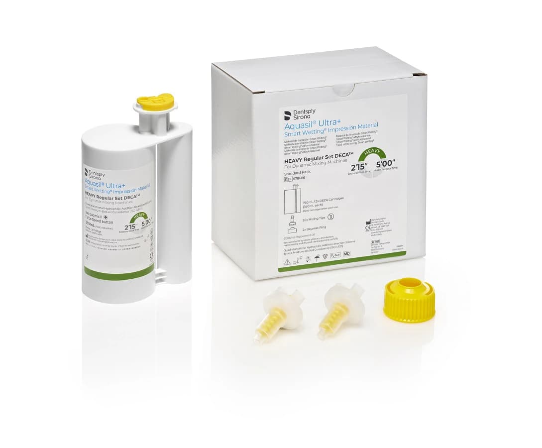 Aquasil Ultra+ Smart Wetting Impression Material, Heavy Body, Regular Set, Light Green, Mint, 2 x 380 mL DECA Cartridges, 678686 - Aquasil Ultra + DECA Heavy Regular Set 380mL (2) - Image 1