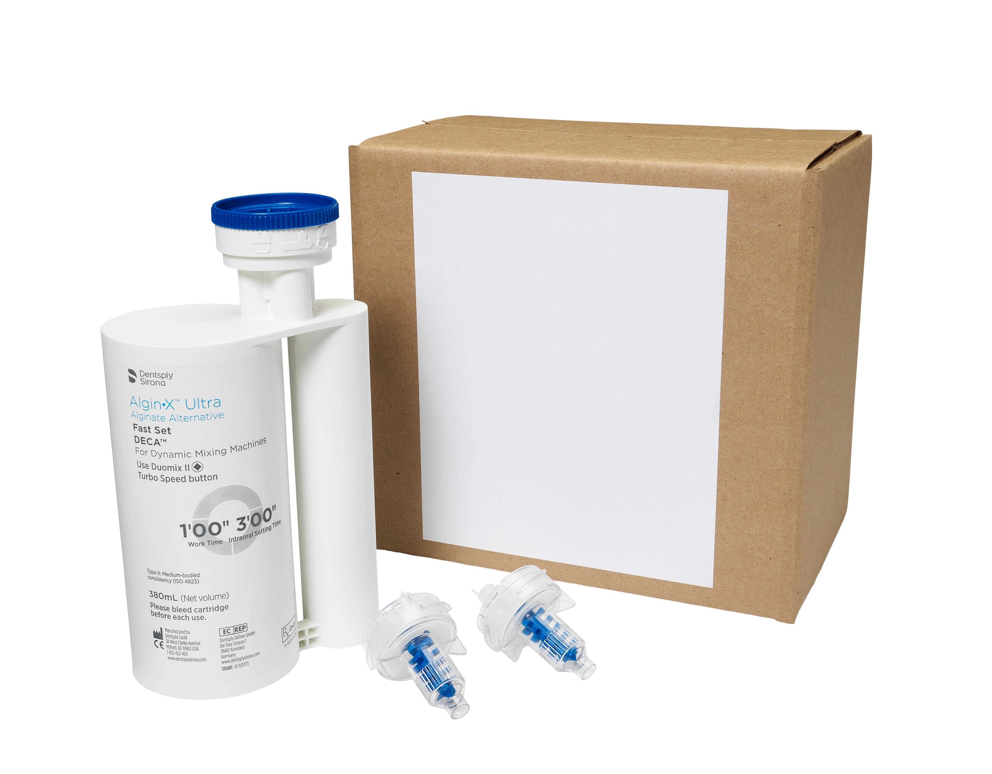 Algin-X Ultra Alginate Alternative, Fast Set, Standard Cartridge, 380 ml, 2/Pk, 61E810 - Algin-X Ultra Alginate Alternative, Fast Set, Standard Cartridge, 380 ml, 2/Pk - Image 1