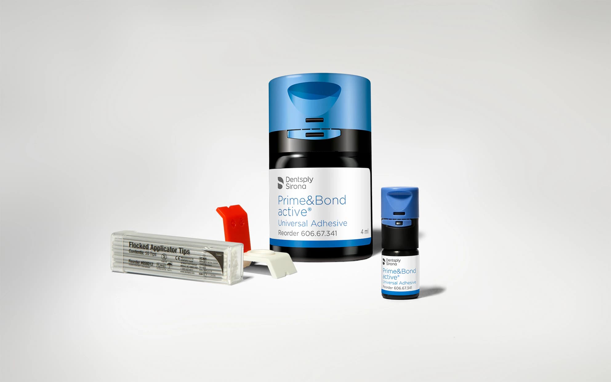 Prime & Bond Active Universal Adhesive, Light-Cure, Introductory Kit, 4mL Bottle, 50 Applicator Tips, 1 CliXdish, 60667347 - Prime & Bond Active Universal Adhesive, Light-Cure, Introductory Kit, 1/Pk - Image 1