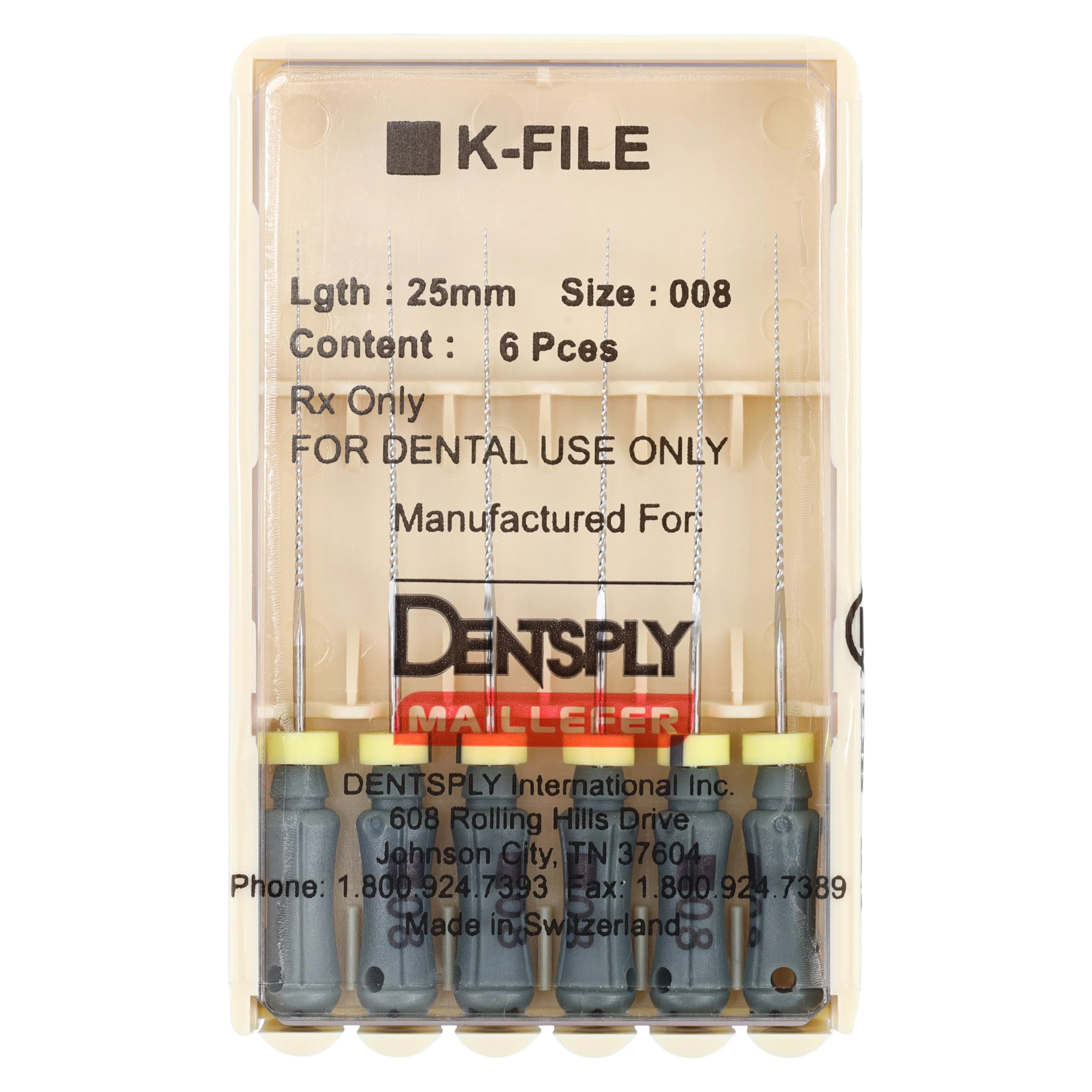 Dentsply Maillefer K-File #08, 25mm, Stainless Steel, Pack of 6, Ref 671130 thumbnail 4