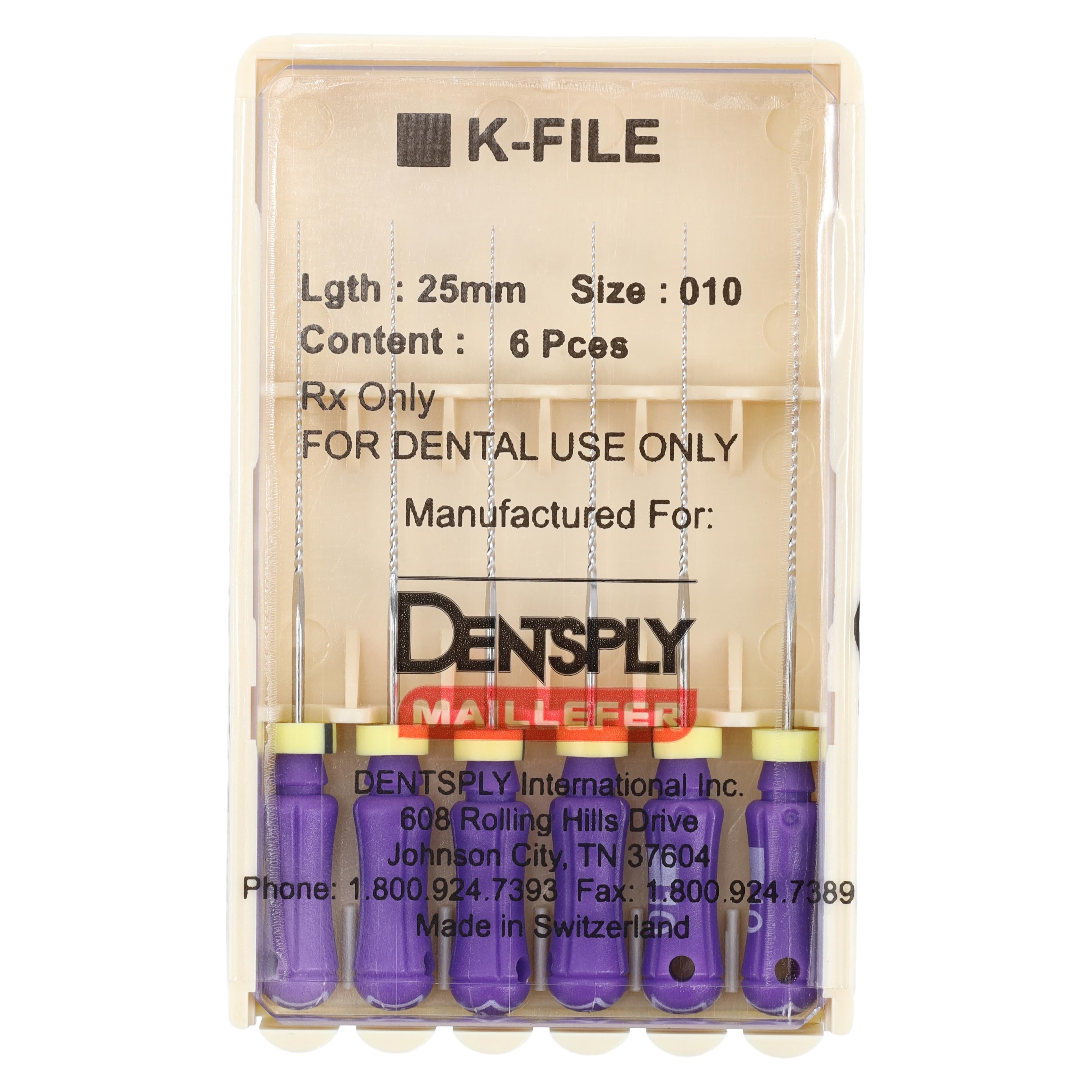 Dentsply Maillefer K-File #10, 25mm, Stainless Steel, Pack of 6, 671131 thumbnail 4