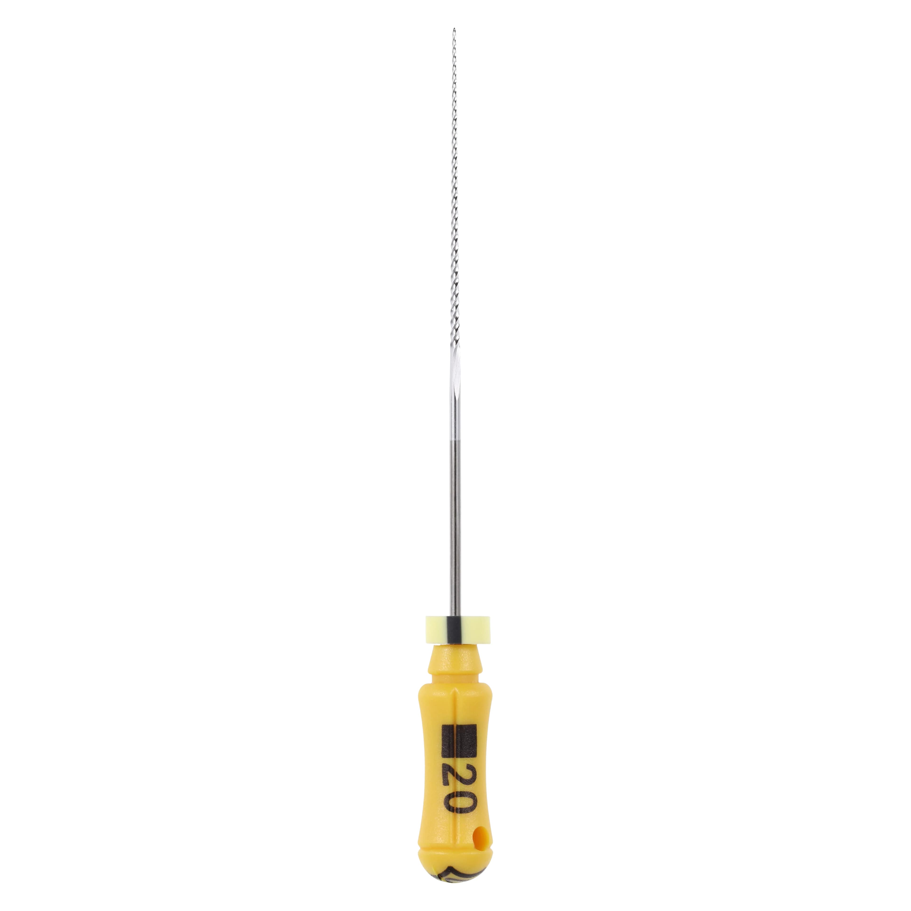 Dentsply Maillefer K-File #20 (Yellow), 31mm, Stainless Steel, 6/Pack, 671163 - #20 Yellow Maillefer K-File 31mm Pack of 6 - Image 1