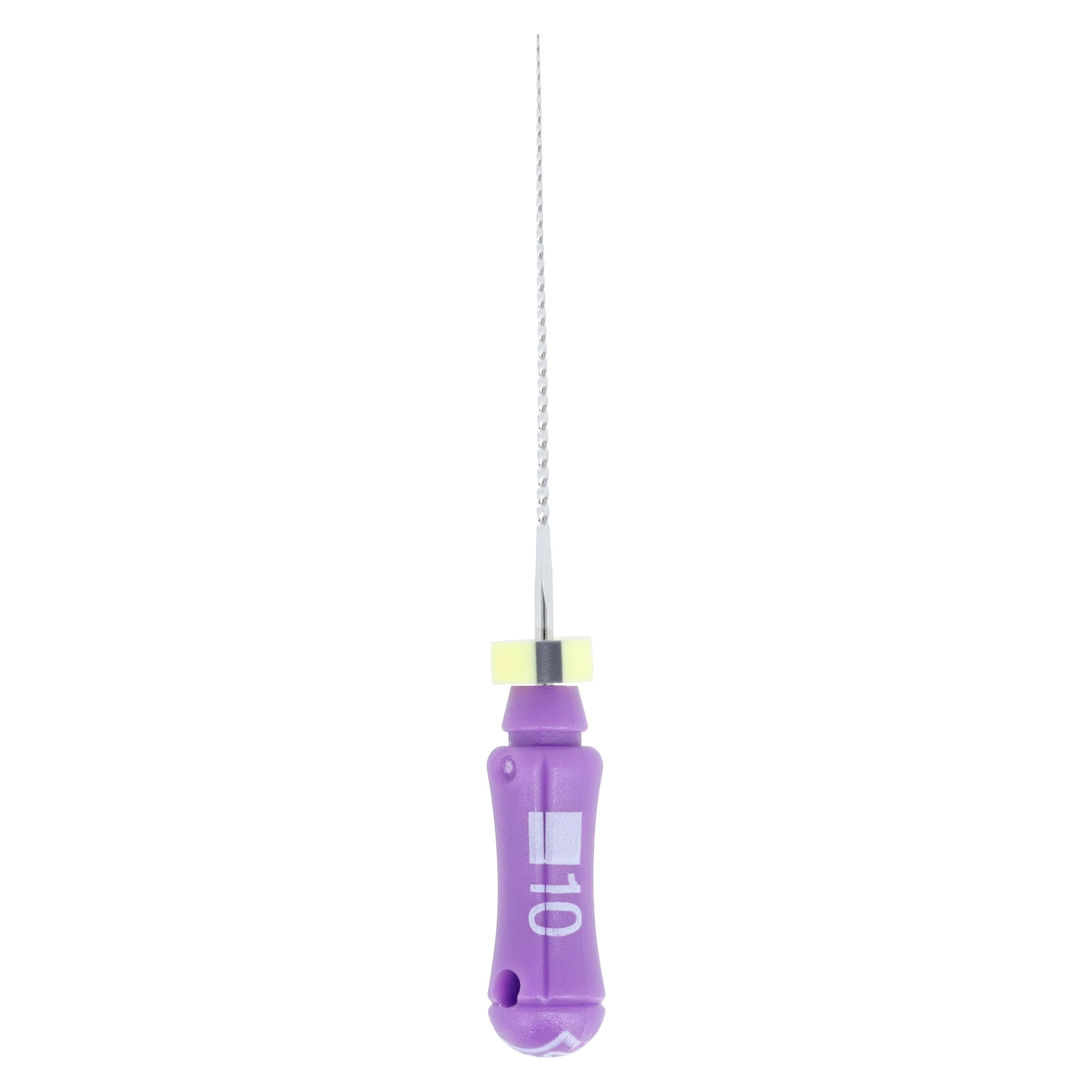 Dentsply Maillefer K-Files #10, 21mm, Stainless Steel, Color-Coded Purple, 6/Pack, 671101 - K-Files 21mm - Image 1