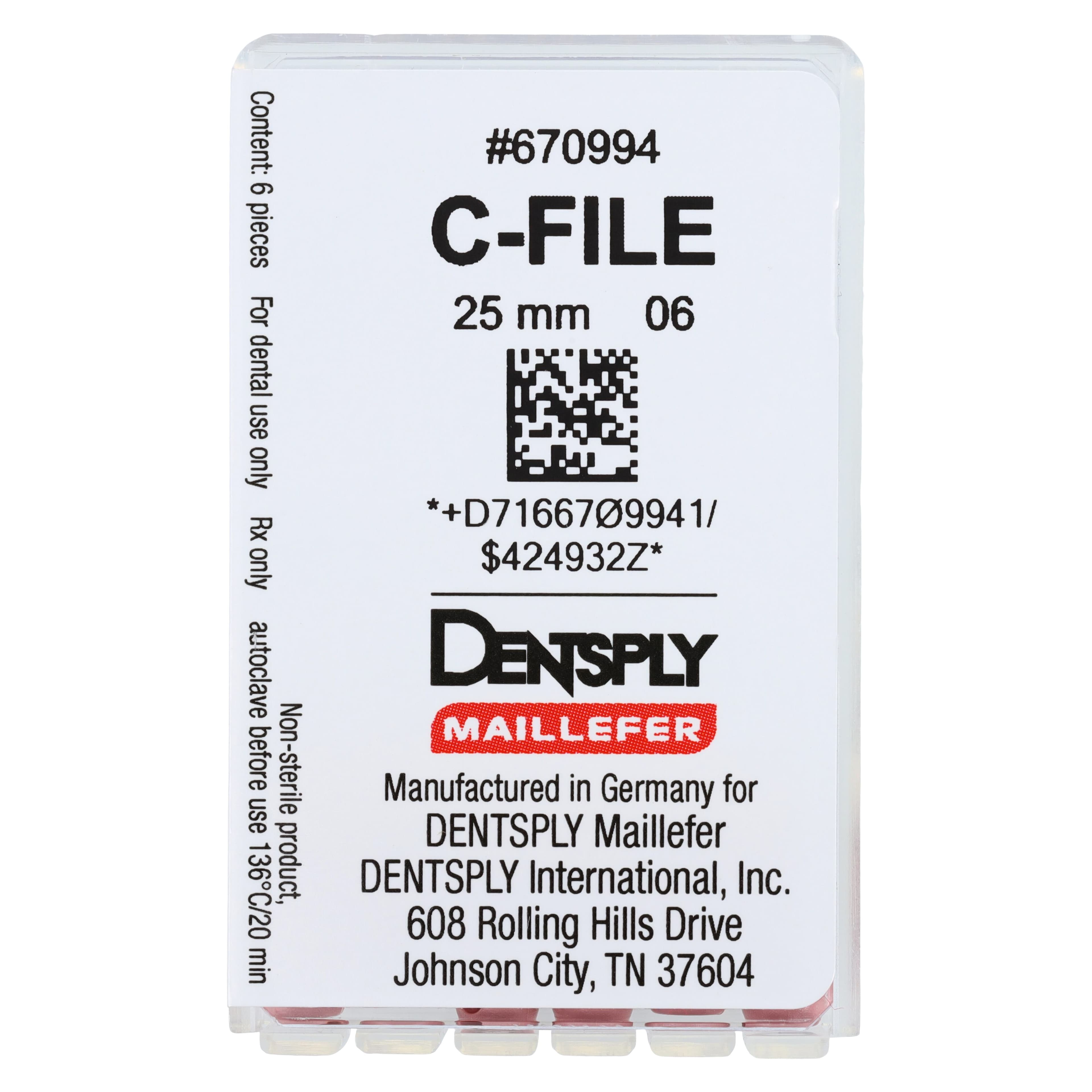 Dentsply Maillefer C-File Stainless Steel, #06 (Pink), 25mm, 6/Pk, 670994 thumbnail 4