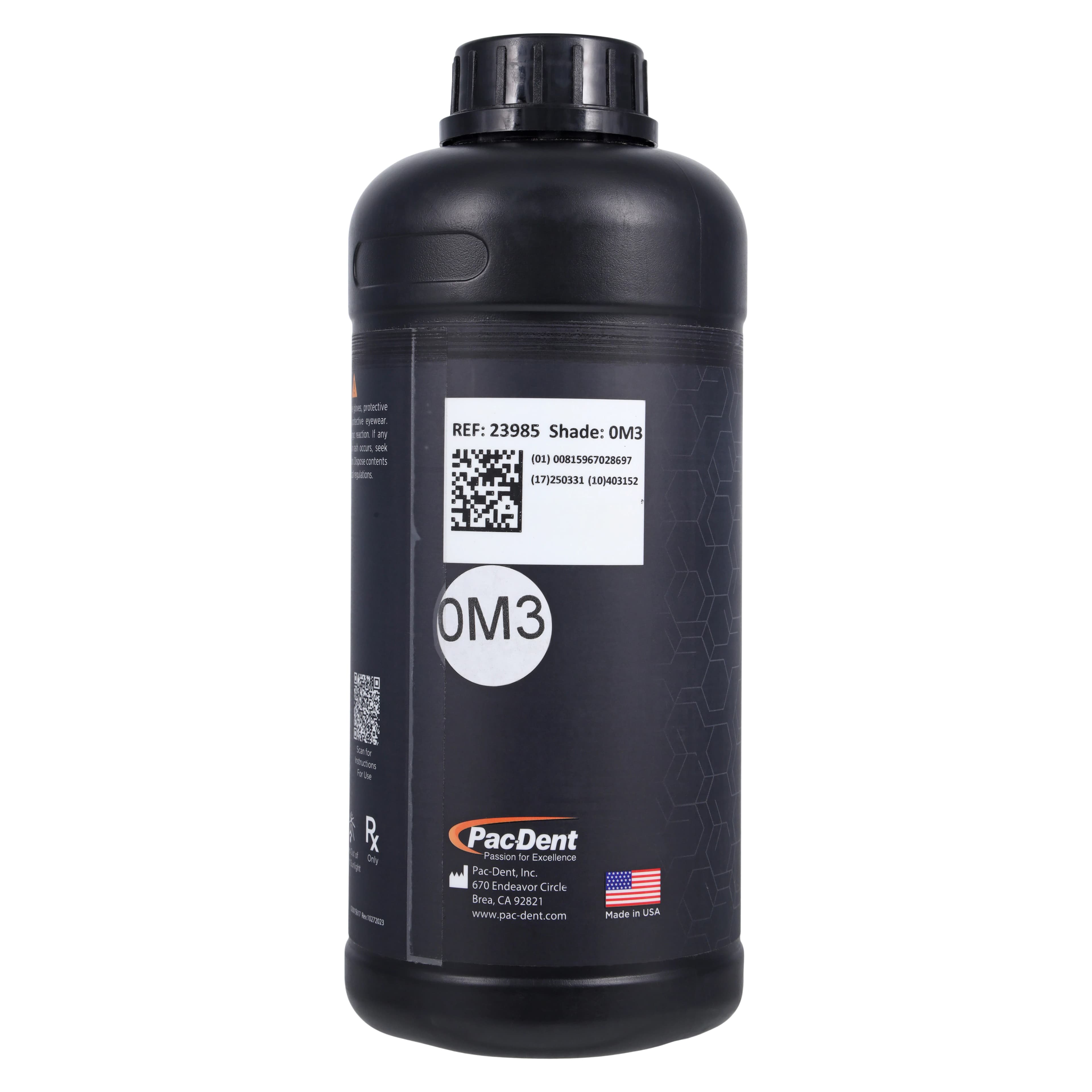 Rodin Titan Ceramic Nanohybrid 3D Resin, Shade 0M3, 1.2kg Bottle, 23985 thumbnail 3