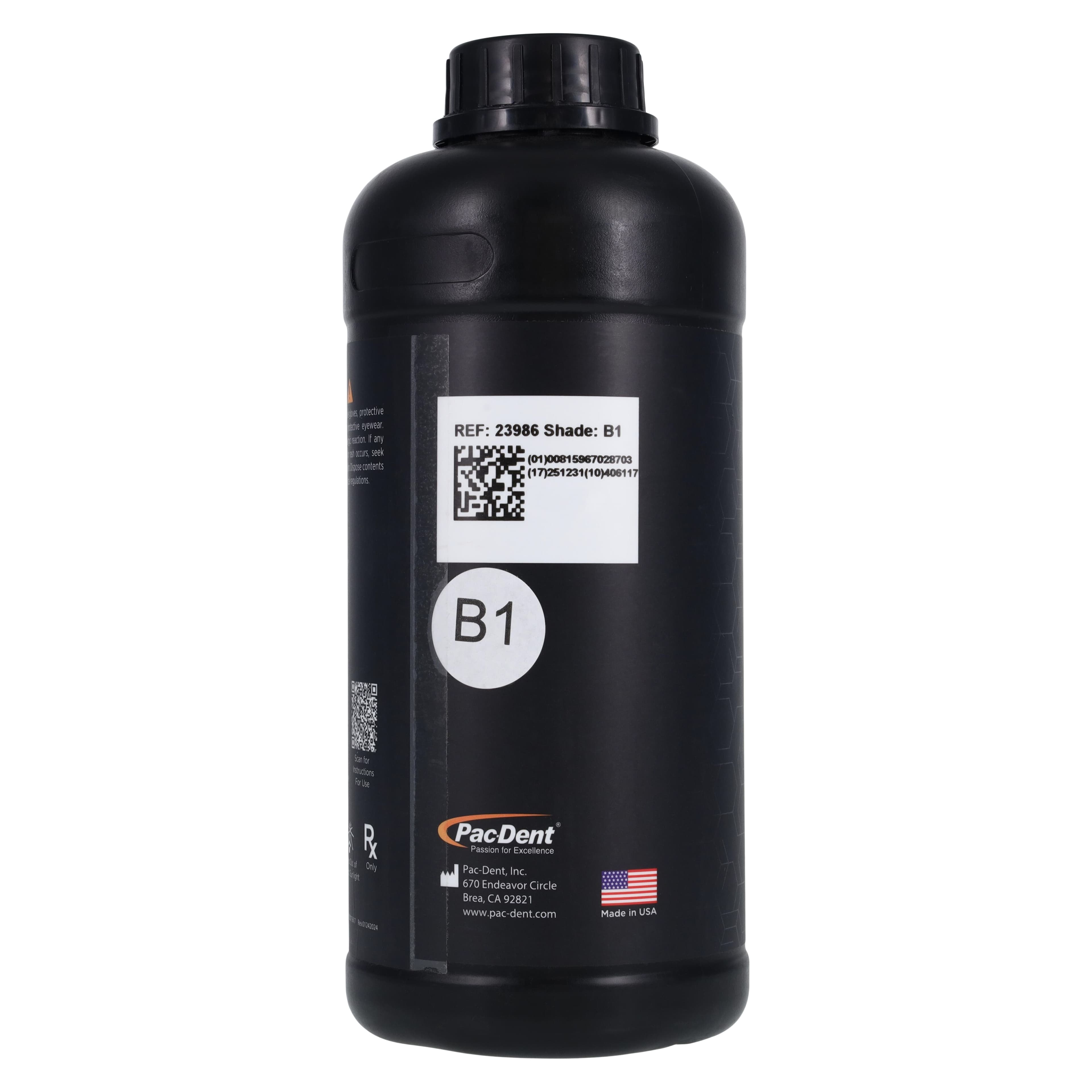 Rodin Titan Ceramic Nanohybrid 3D Resin, Shade B1, 1.2kg Bottle, 23986 thumbnail 2