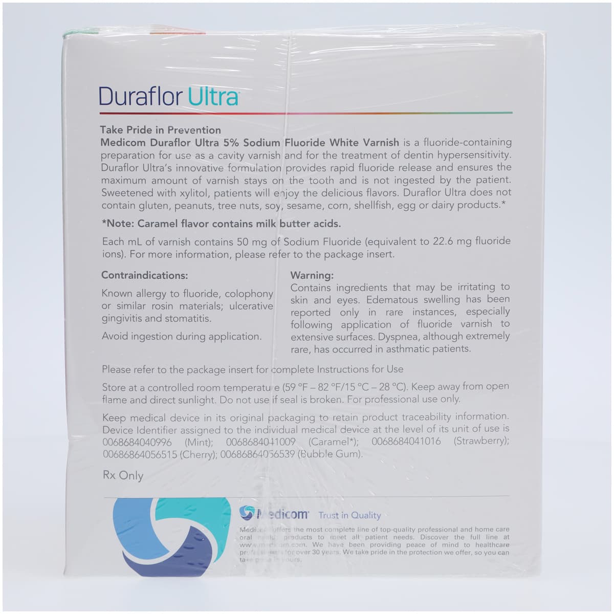 Duraflor Ultra 5% Sodium Fluoride White Varnish, 0.4 mL Unit Dose, Bubblegum, 200/Box, 1016-BG200 thumbnail 3