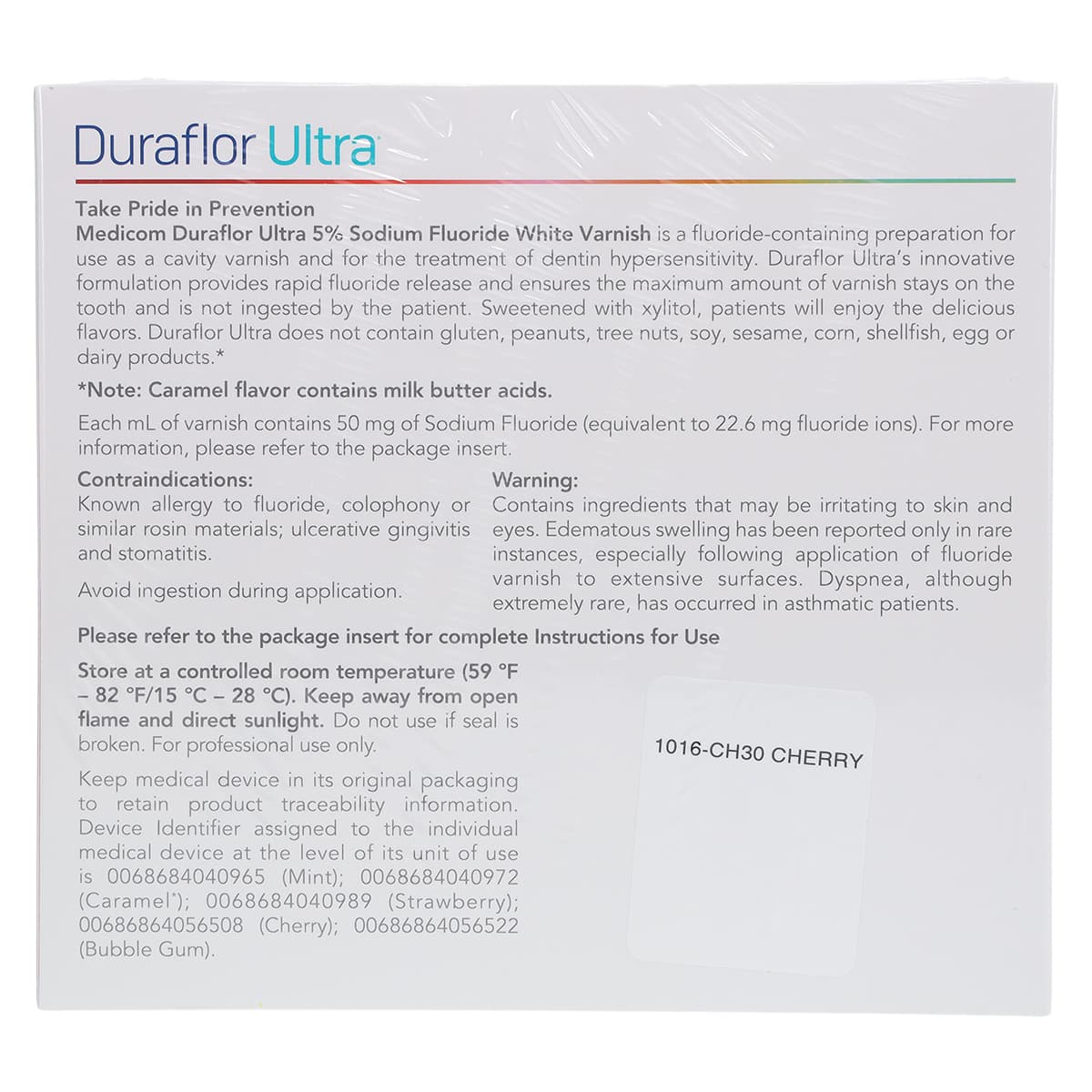 Duraflor Ultra 5% Sodium Fluoride White Varnish, 0.4 mL Unit Dose, Cherry, 30/Box, 1016-CH30 thumbnail 4