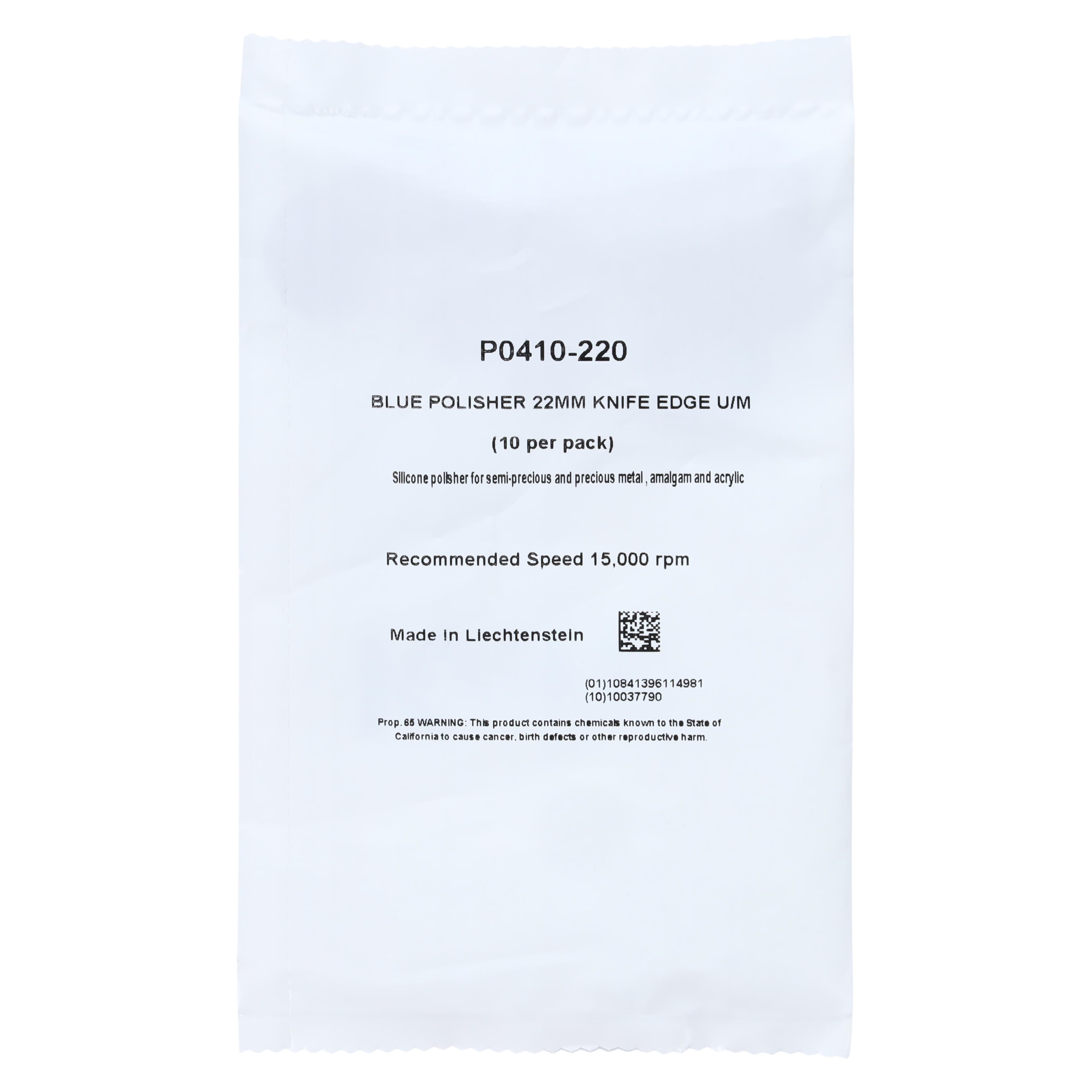 NTI Silicone Polishers, Blue, Knife Edge, Unmounted, Medium Grit, 22 mm, 10/Pkg, P0410-220 thumbnail 2
