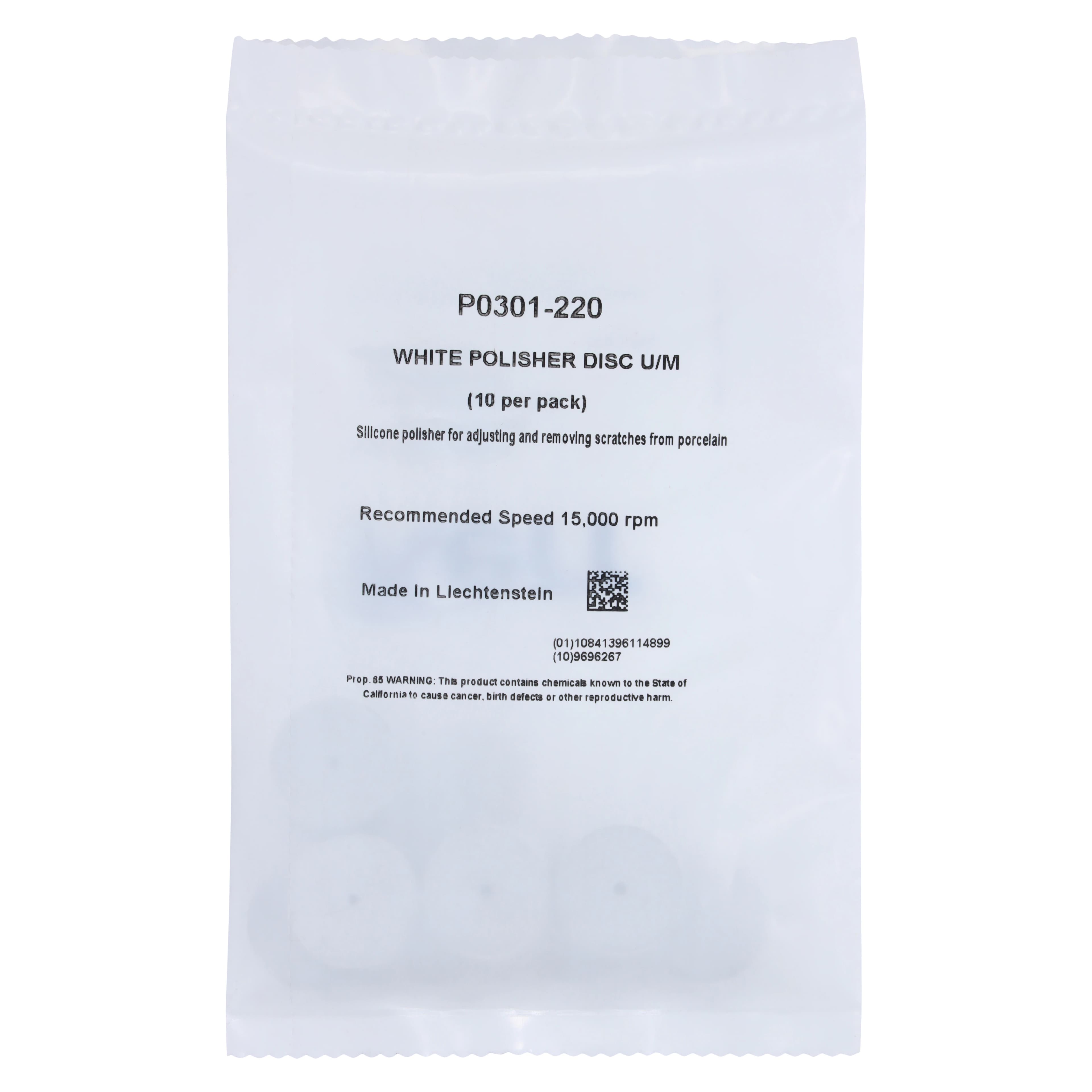 NTI Silicone Polishers, Unmounted, Large Disc, #220, 22 mm, White, 10/Pk, P0301-220 thumbnail 2