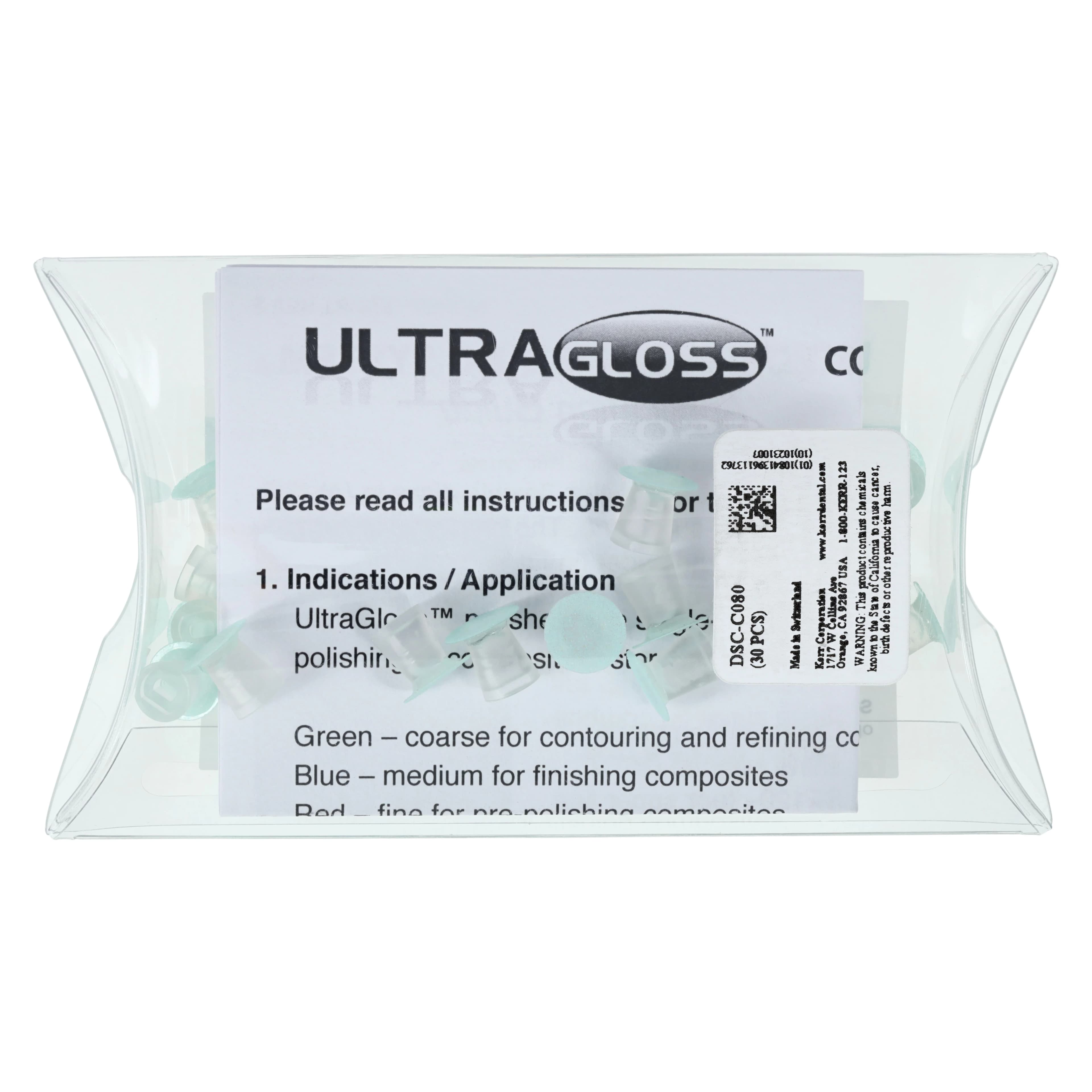 UltraGloss Composite Polishing Discs, Small, Coarse, Green, Single-Sided, 8 mm, 30/Pkg, DSC-C080 thumbnail 4