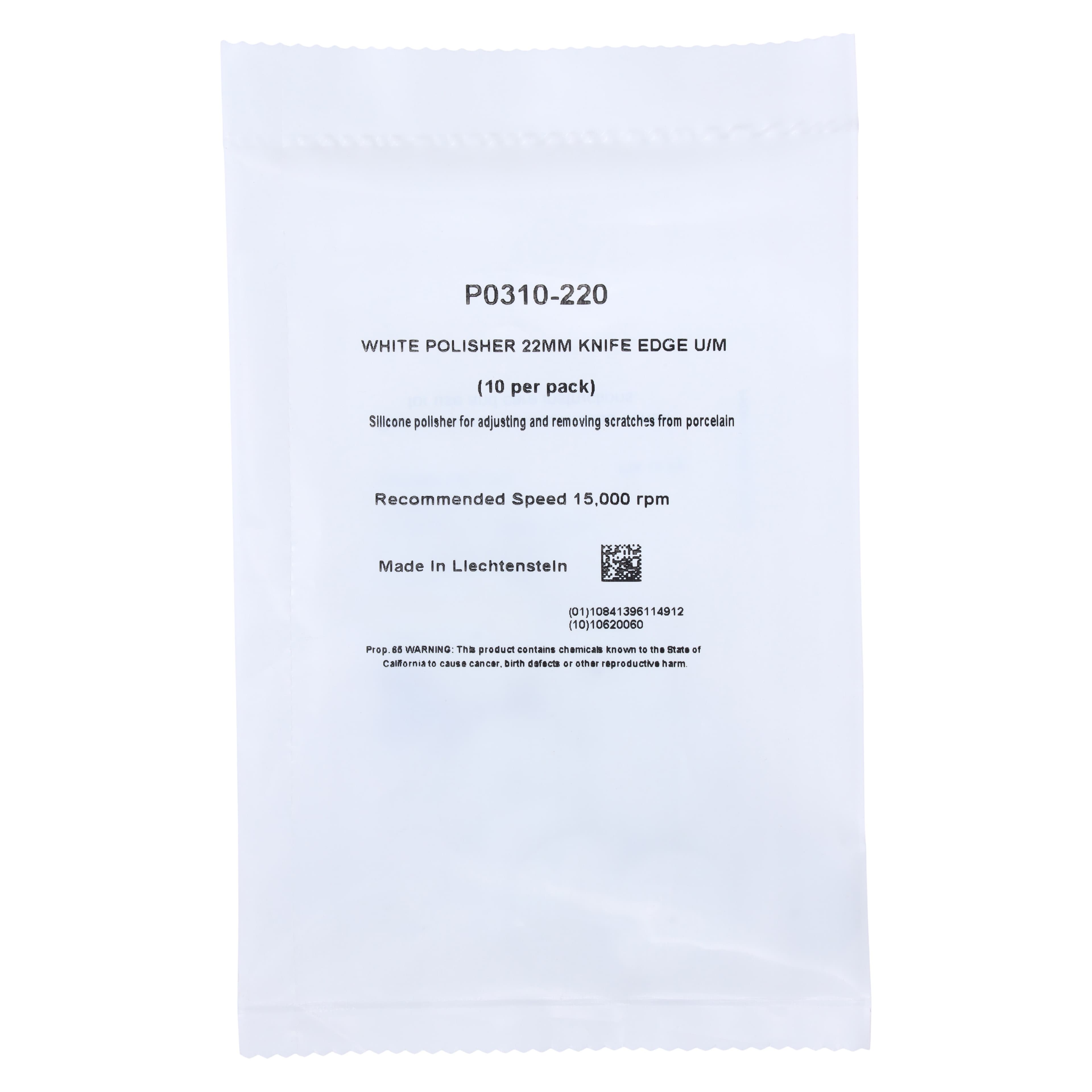 NTI Silicone Polishers, Unmounted, Knife Edge, White, #220, 22 mm, 10/Pk, P0310-220 thumbnail 2