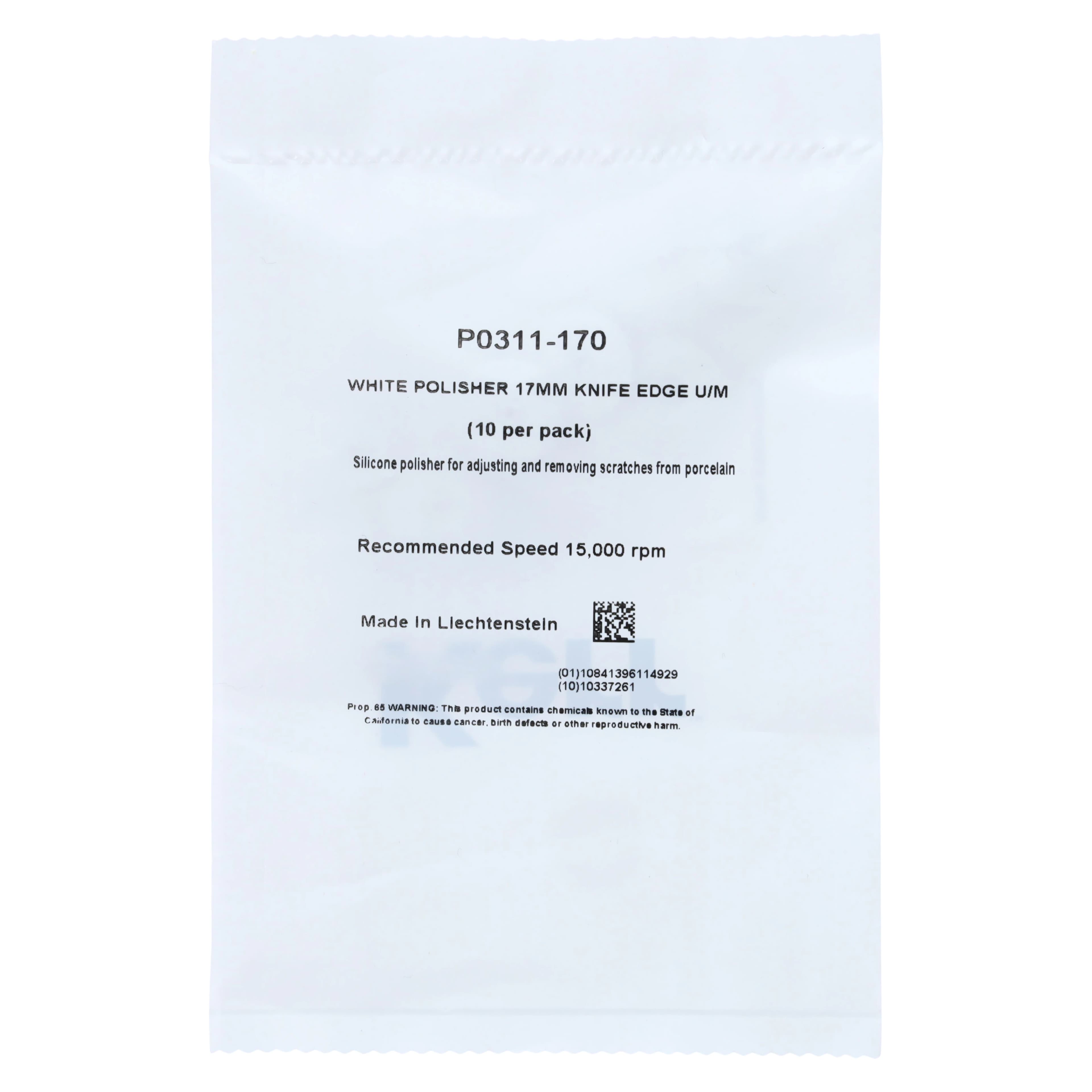Kerr NTI Silicone Polishers, White, Unmounted, Knife Edge #170, 17 mm, 10/Pk, P0311-170 thumbnail 2