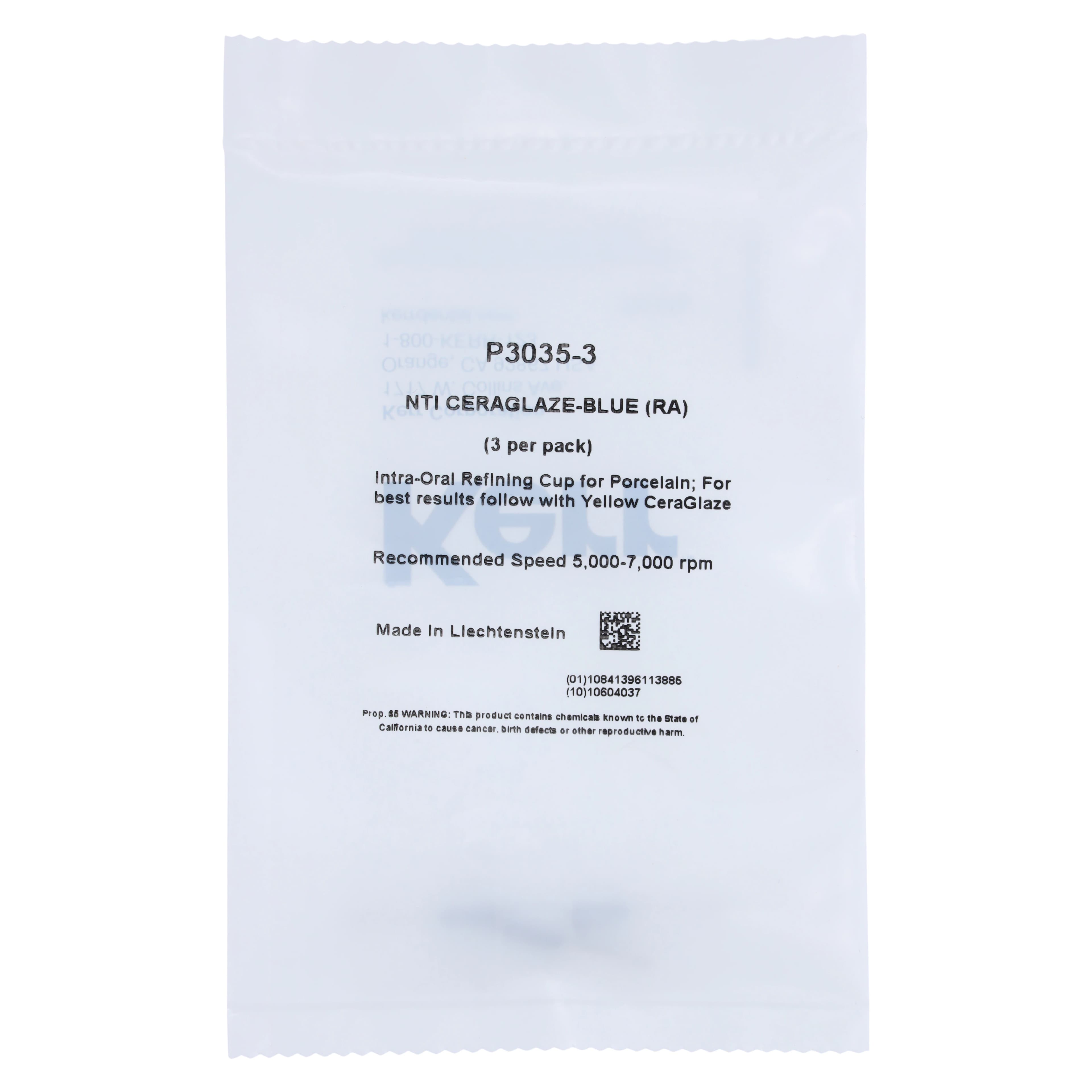 CeraGlaze Diamond-Impregnated Porcelain Polisher, Blue Fine Refining, RA/Latch, Inverted Cone, 3/Pk, P3035-3 thumbnail 2