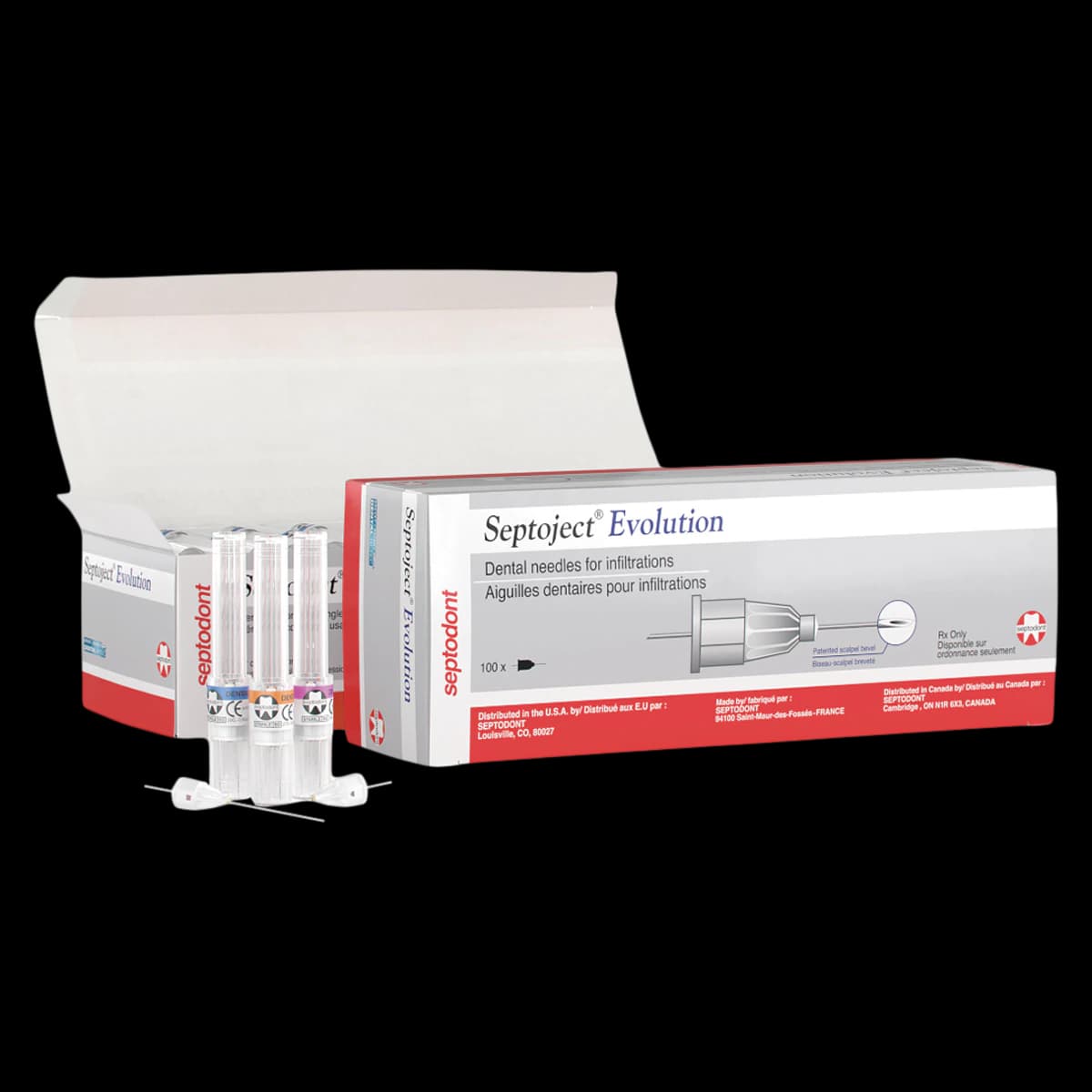 Septodont Septoject Evolution Dental Needles, 27 Gauge, Short, 25 mm, Orange, 100/Box, 01-N1600 thumbnail 2