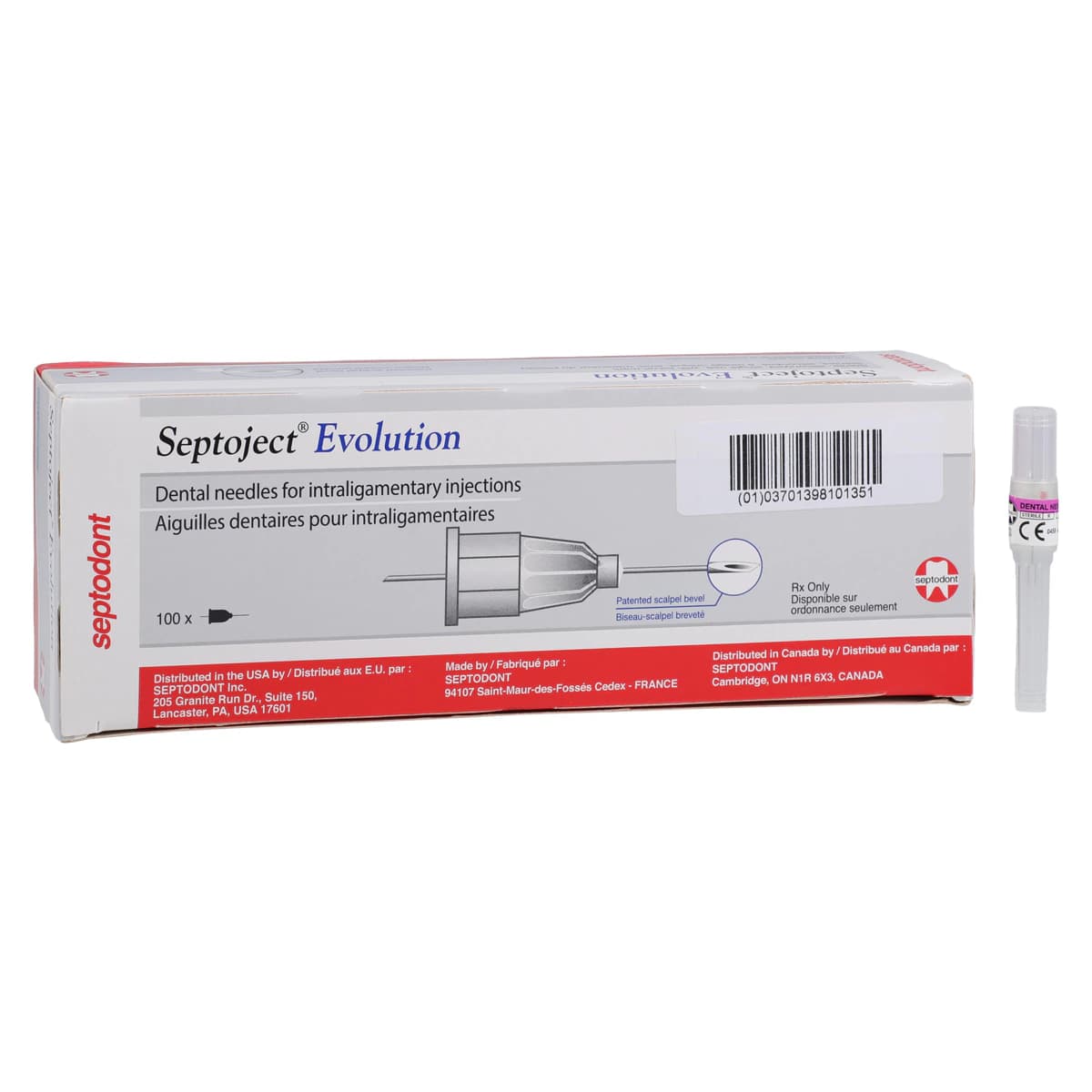 Septoject Evolution Dental Needles, 30 Gauge, X-Short, 9 mm, Purple, 100/Bx, 01N1650 thumbnail 2