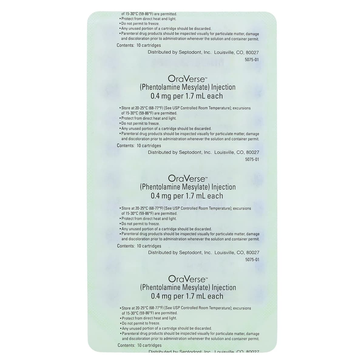 OraVerse (Phentolamine Mesylate) Local Anesthesia Reversal Agent, 1.7 mL Glass Cartridges, 10/Box, 99210 thumbnail 4