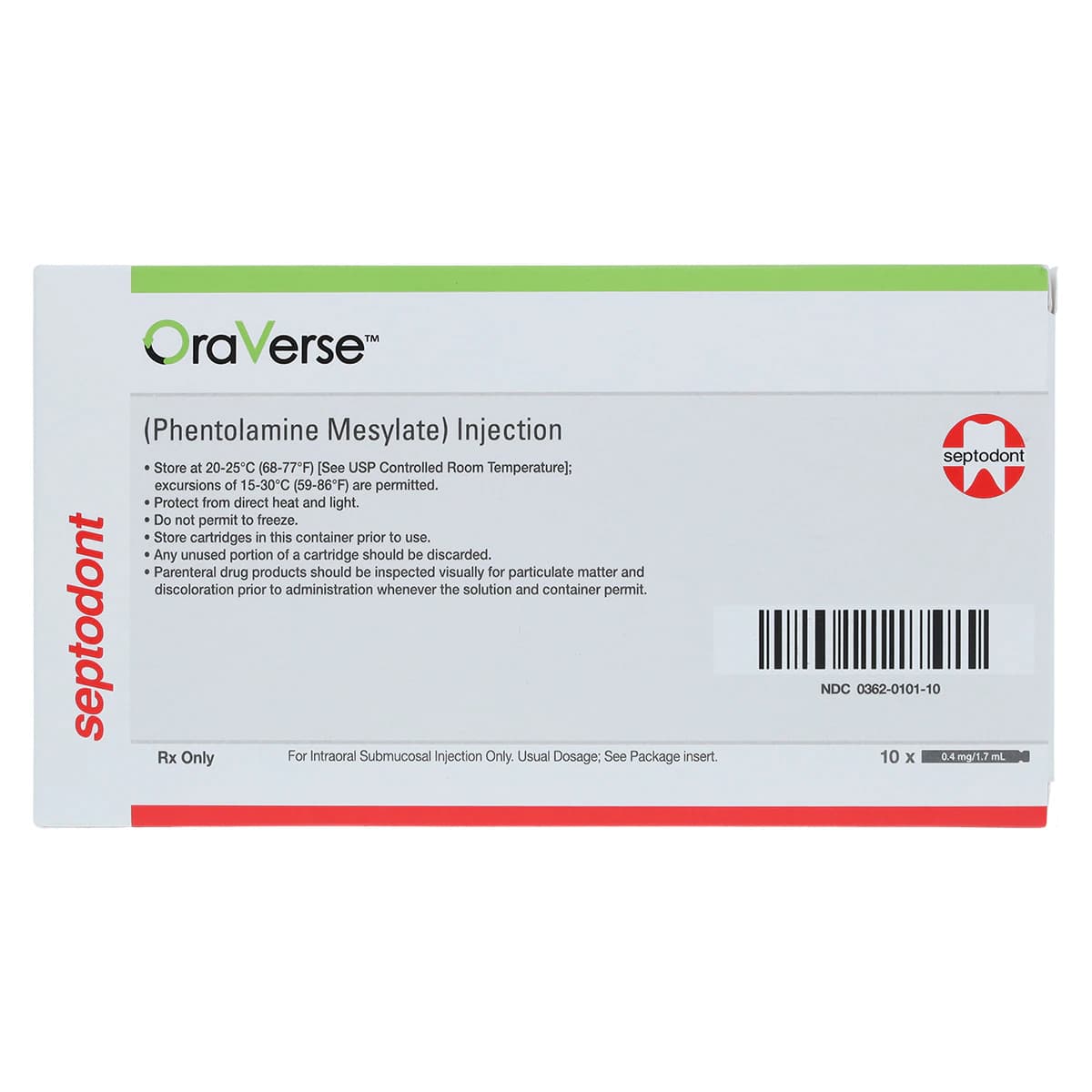 OraVerse (Phentolamine Mesylate) Local Anesthesia Reversal Agent, 1.7 mL Glass Cartridges, 10/Box, 99210 thumbnail 5