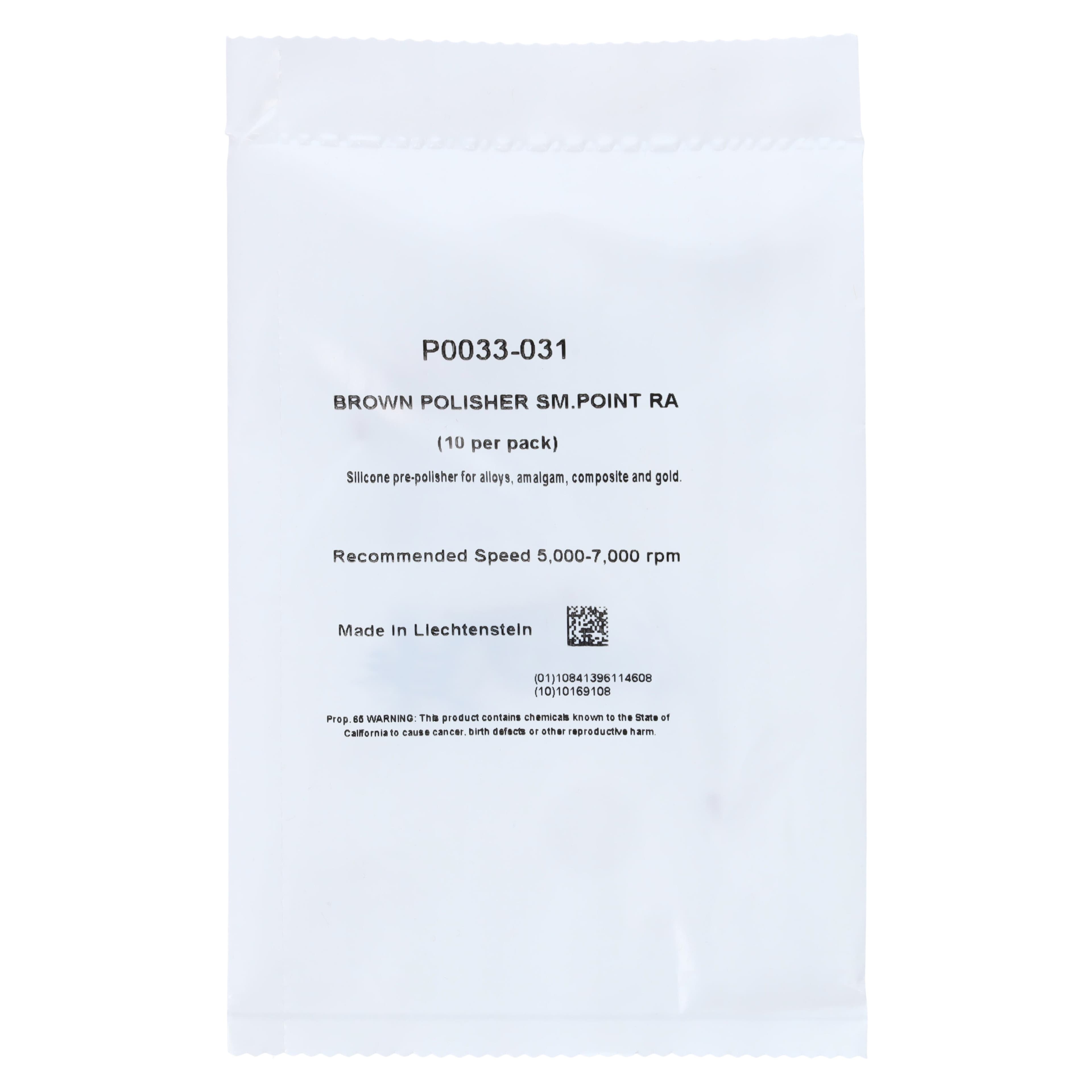 NTI Silicone Polishers, Brown, RA (Right Angle) Latch, Flame #60, Pre-Polishing for Alloys/Amalgam/Composites, 10/Pk, P0033-031 thumbnail 2