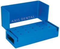 Kerr AXIS Aluminum Bur Block, 15 FG Holes, Blue, Swivel Top, Autoclavable, AB300-1U - Aluminum Bur Block, FG, 15 Holes, Blue, 1/Pk, AB300-1U - Image 1