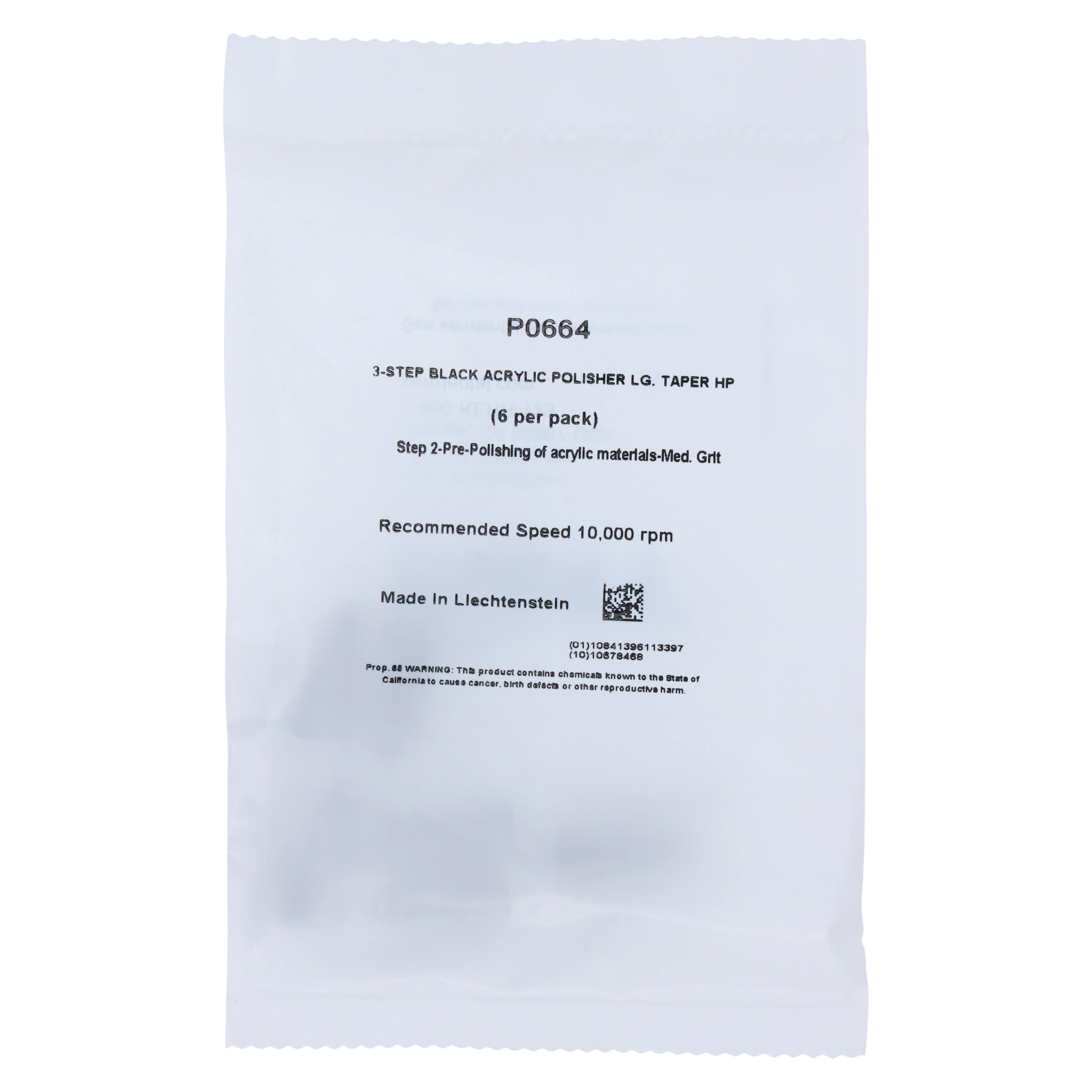 NTI Acrylic Polisher, Medium Grit, HP, Round End Taper #100, 6/Pk, P0664 thumbnail 2