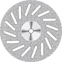 NTI Superflex Diamond Disc, Double Sided, Perforated, Medium Grit, Red, HP Shank, 22 mm Diameter, 0.15 mm Thickness, D605-220, 1/Pkg - NTI® Superflex Diamond Discs – HP, 1/Pkg - Double Sided, Medium, Red, # 605, 22.00 mm Diameter, 0.15 mm Thickness - Image 1