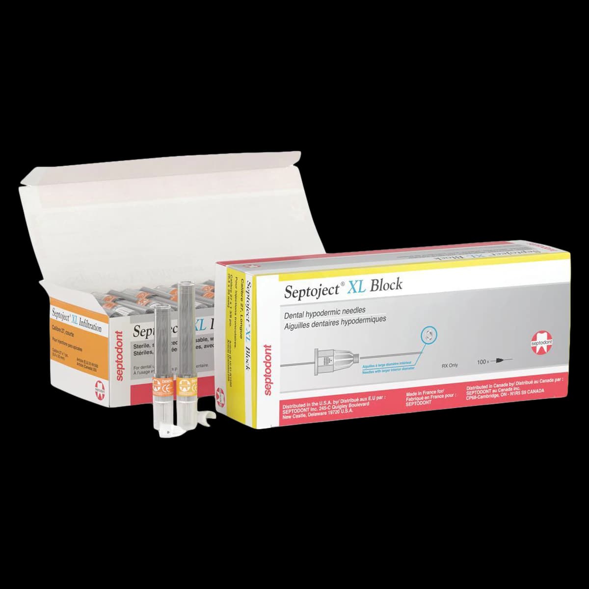 Septoject XL Block Dental Needles, 27 Gauge, Long (35 mm), Sterile, Disposable, Plastic Hub, 100/Box, 01-N1550 thumbnail 2