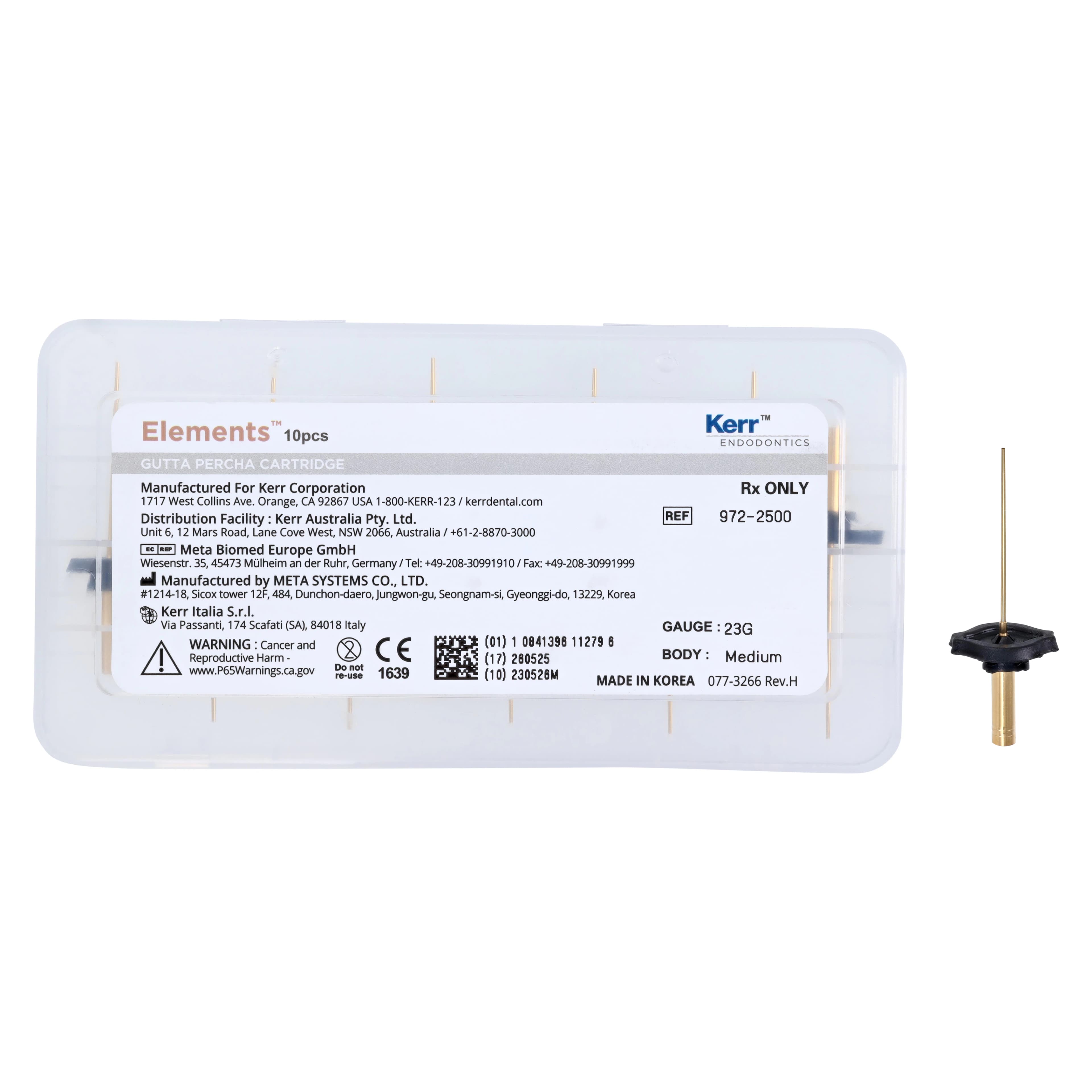 Elements Gutta Percha Obturation Unit Cartridges, Medium Body, 23 Gauge, Gold, 10/Pkg, 972-2500 thumbnail 5