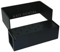 Kerr AXIS Bur Block, 14 HP Holes, Black Anodized Aluminum, Autoclavable, AB900-1B - Bur Blocks - 14 Holes HP, Black - Image 1
