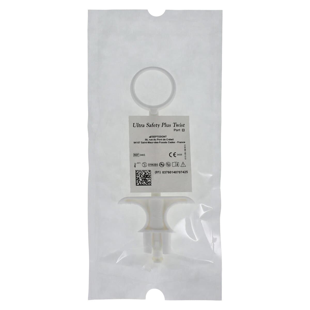 Septodont Ultra Safety Plus Twist XL Pre-Sterilized Single-Use Syringe Handles, White, 50/Box, 01N3500 thumbnail 3