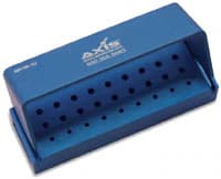 Axis Dental Bur Block, 9 FG / 18 RA, 27 Hole, Blue Anodized Aluminum, Autoclavable, AB135-1U - Bur Block 9FG/18RA Blue - Image 1