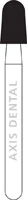 NTI Diamond Bur, FG, Round End Taper, #849-025 / SC849, Super Coarse, Black, 2.5 mm Head Diameter, 5/Pk, SC849-025 - NTI Diamond Burs, FG, Taper Round End, # SC849, 2.5 mm, Super Coarse, Black, 5/Pk, SC849-025 - Image 1