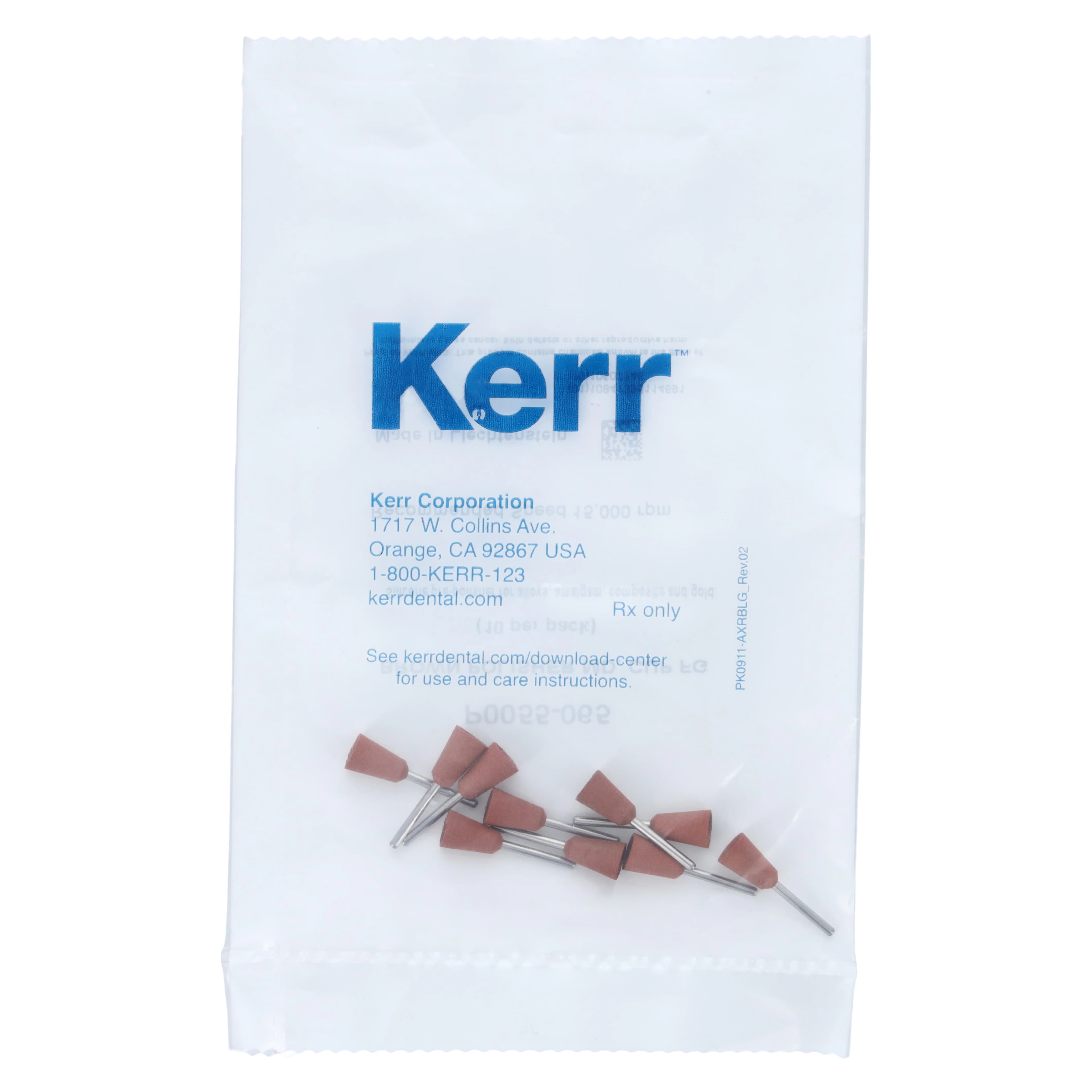 NTI Silicone Polishers, Brown, Inverted Cone, FG Shank, 6.5 mm, 10/Pk, P0055-065 - NTI&reg; Silicone Polishers - FG - Brown Inverted Cone #60 - Image 1