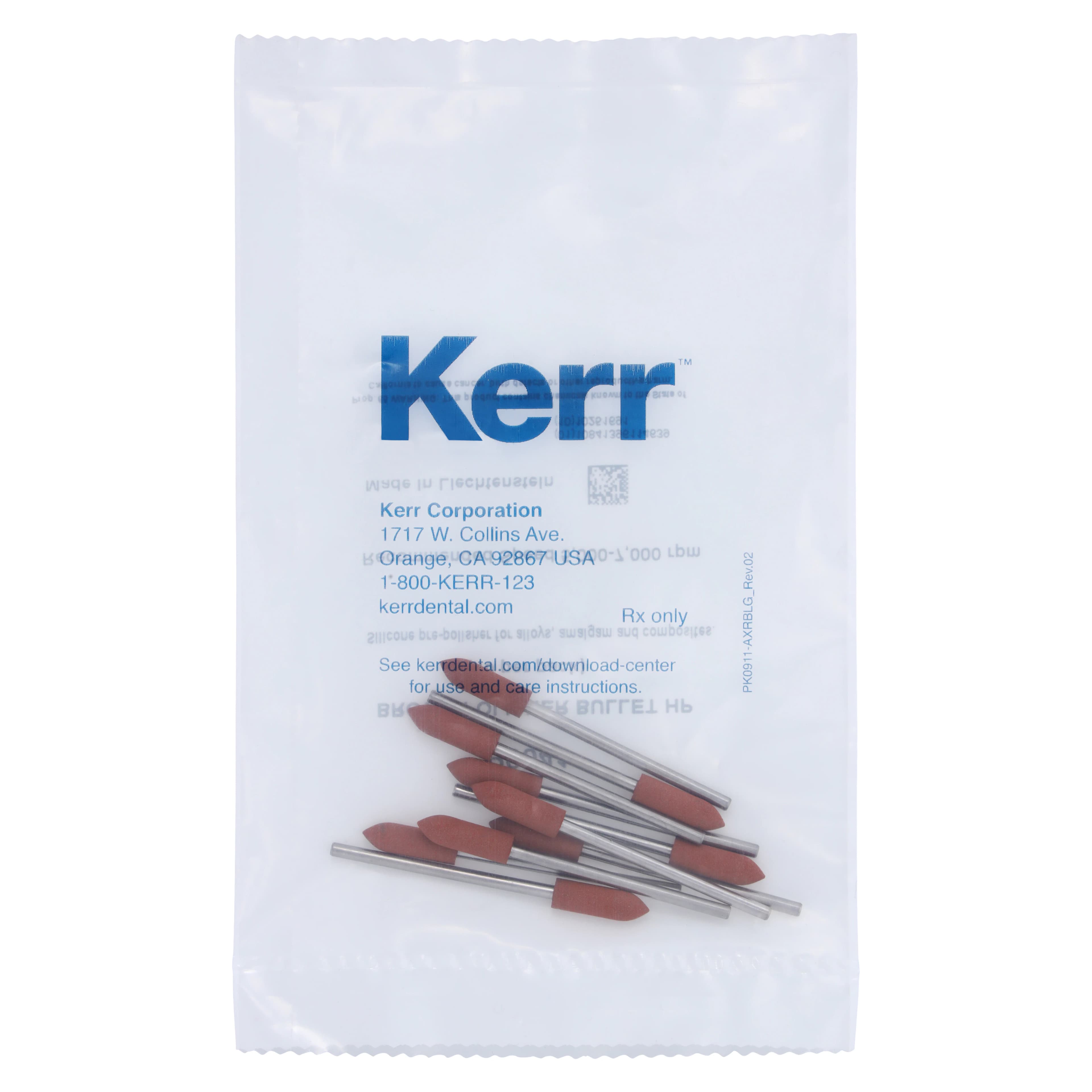 NTI Silicone Polishers, Brown, Flame, HP Shank, Pre-Polishing for Alloys/Amalgam/Composites, 10/Pkg, P0041 - NTI&reg; Silicone Polishers - HP - Brown Flame #50 (16mm) - Image 1