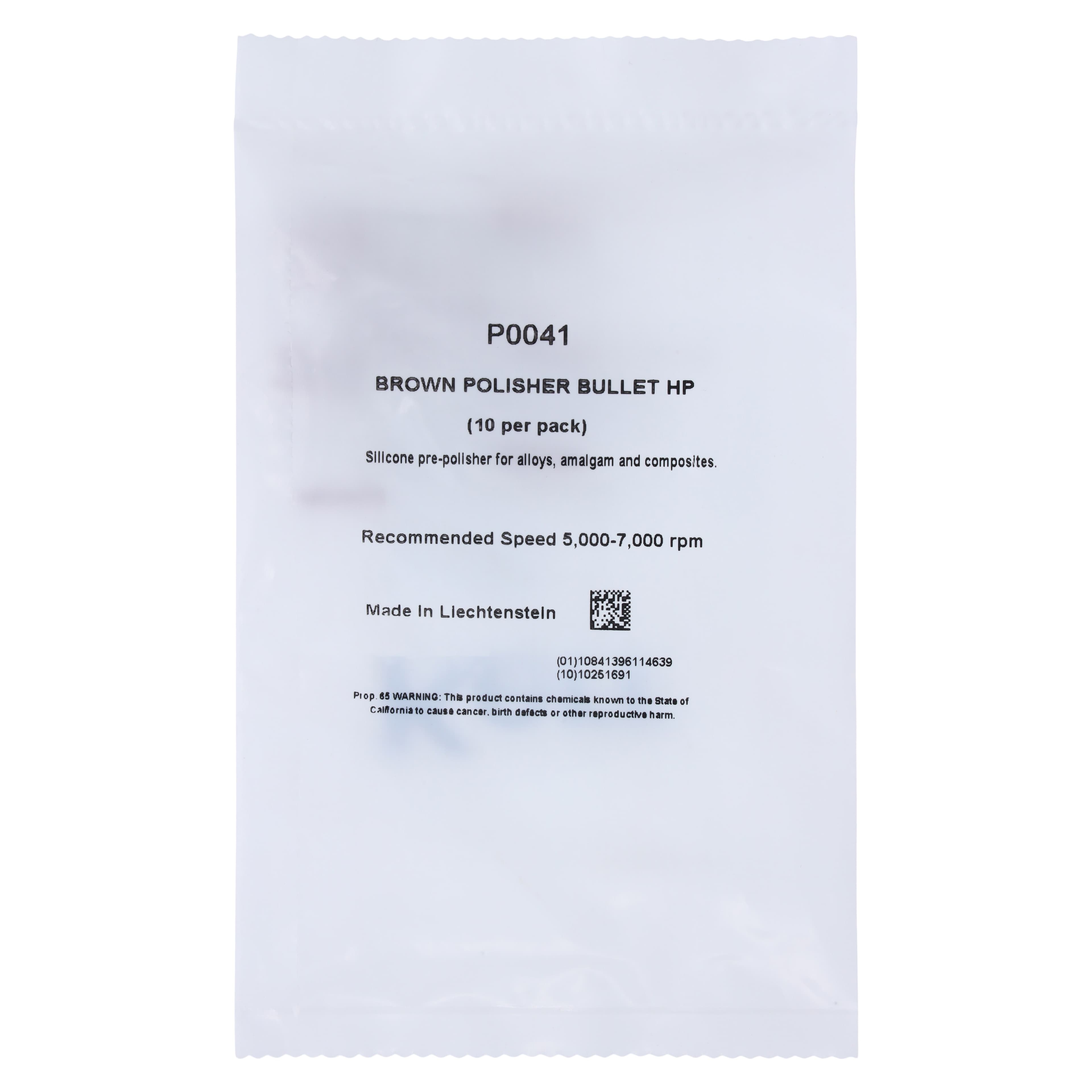NTI Silicone Polishers, Brown, Flame, HP Shank, Pre-Polishing for Alloys/Amalgam/Composites, 10/Pkg, P0041 thumbnail 2