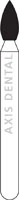 NTI® FG Diamond Bur, Medium Grit, Pointed Football, #368-016, 1.6 mm Diameter, 3.5 mm Length, Gray, 5/Pkg - NTI&reg; FG Diamonds - Medium - #368-016 (3.5) - Image 1