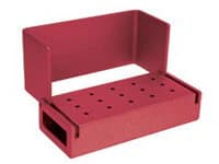 Kerr AXIS Bur Block, 15 FG Holes, Red Anodized Aluminum, Autoclavable, AB300-1R - Red Bur Block AB300 Series - Image 1