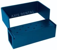 Kerr AXIS AB900-1U Blue Anodized Aluminum Bur Block, 14 HP, Swivel Top, Autoclavable - Blue Bur Block AB900 Series - Image 1