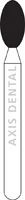 NTI FG Diamond Bur, Fine Grit, Football Shaped, Extended Length, #379-023 (4.5 mm), F379-023FGL, 5/Pk - NTI&reg; FG Diamonds - Fine - #379-023 (4.5) Long - Image 1