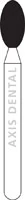 NTI Diamond Bur, FG, Football, #M379-023, 2.3 mm, Medium Grit, Gray, 5/Pk - NTI Diamond Burs, FG, Football, # M379, 2.3 mm, Medium, Gray, 5/Pk, M379-023 - Image 1